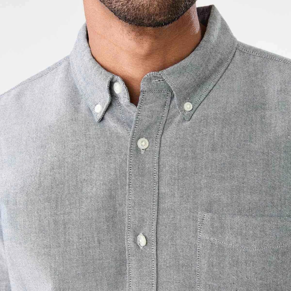 1 Short Sleeve Oxford Shirt GREY YD, 1 of 6