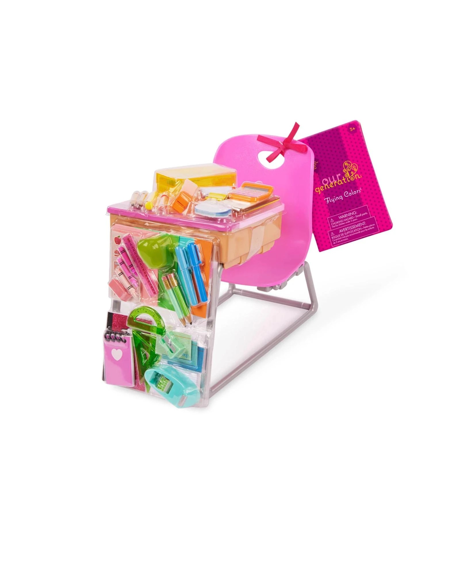 7 Our Generation Flying Colours School Desk & Supplies Set for 18-inch Dolls - Multi, 7 of 7