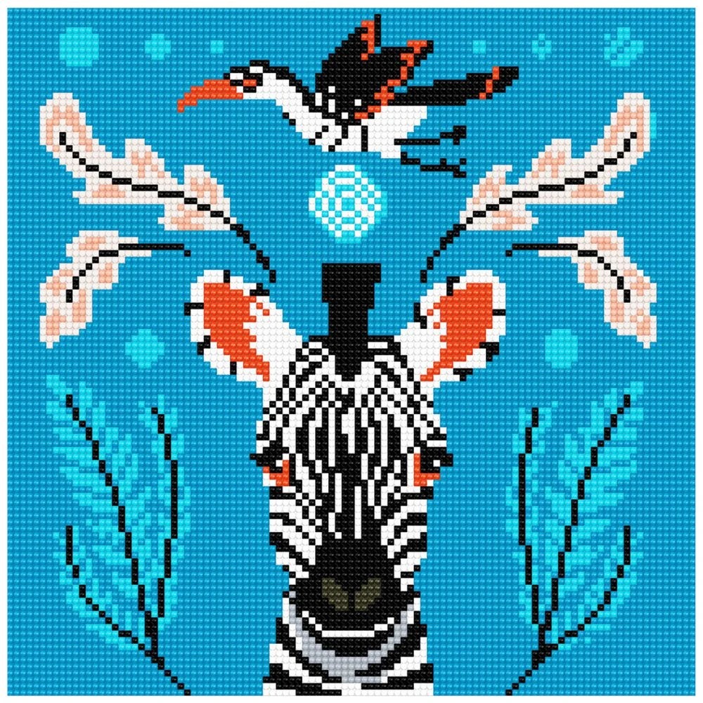 2 Craftsmart Crystal Canvas 28x28 Zebra, 2 of 2