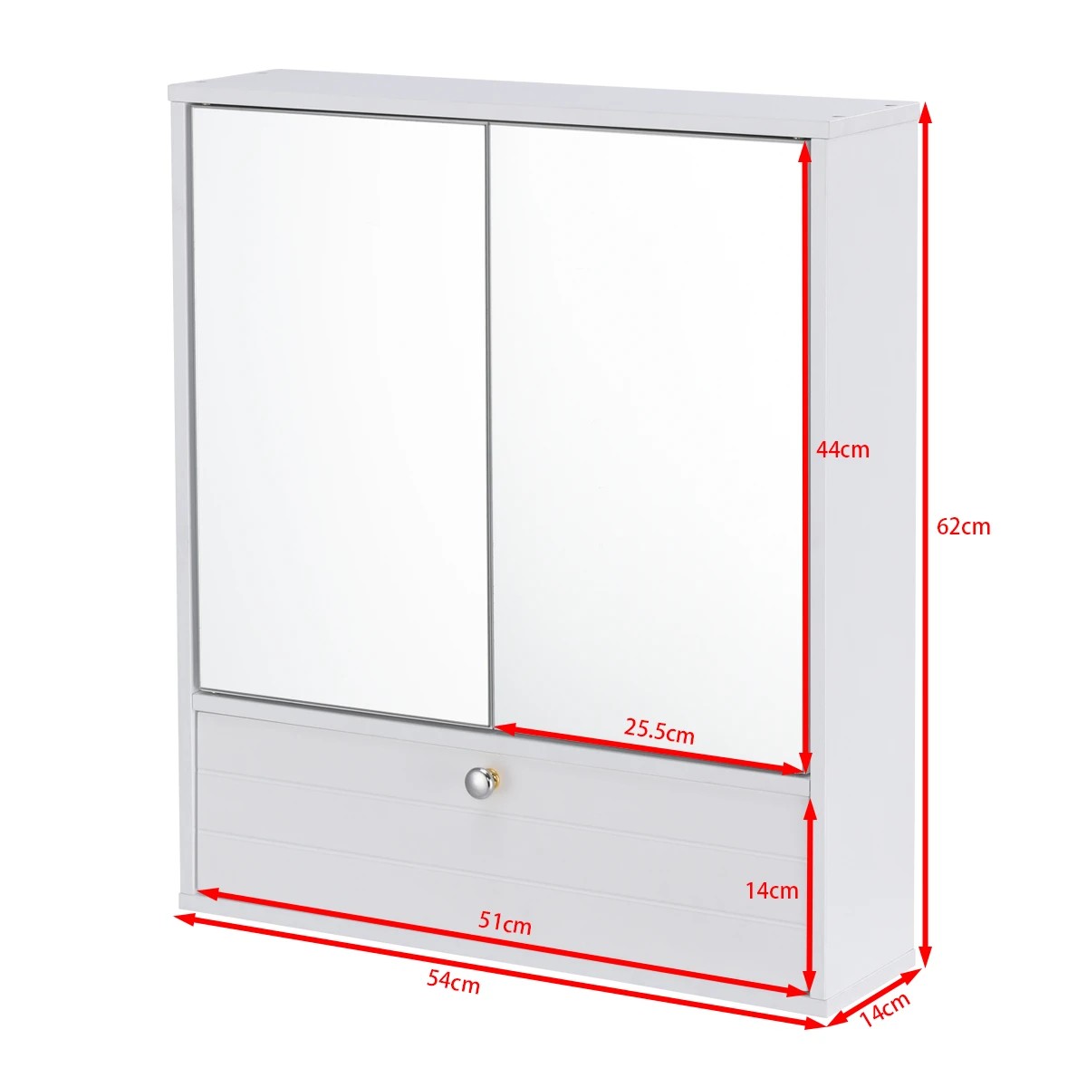 2 Costway Bathroom Mirror Cabinet Wall-mounted Medicine Cabinet, 2 of 3
