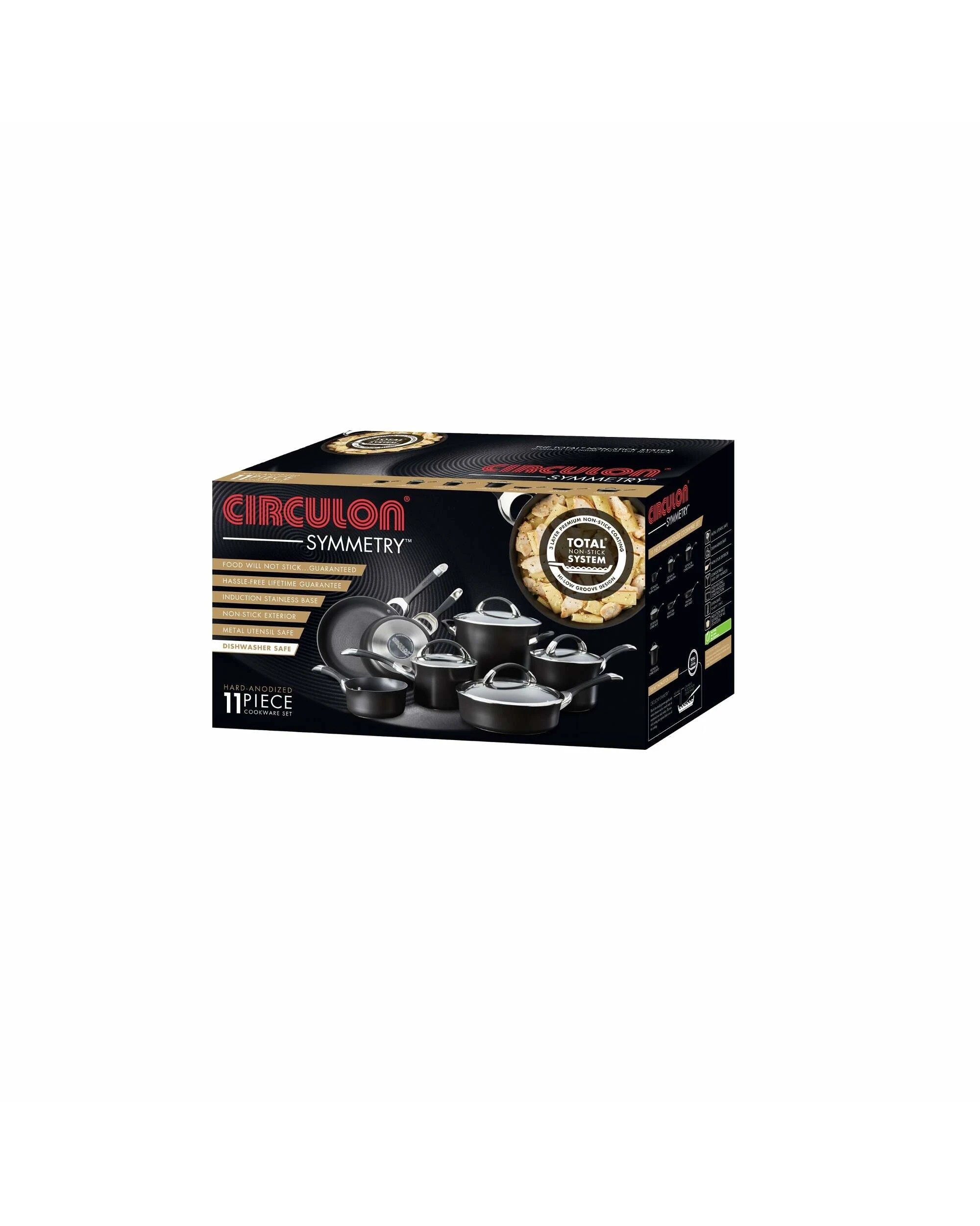 2 Circulon Symmetry Nonstick Induction 11 Piece Cookware Set - Black, 2 of 2