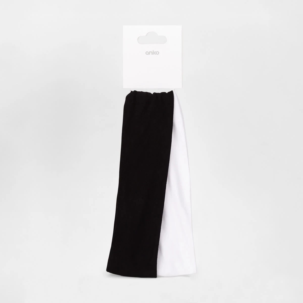 5 2 Pack Stretch Wide Headband - Black and White, 5 of 5
