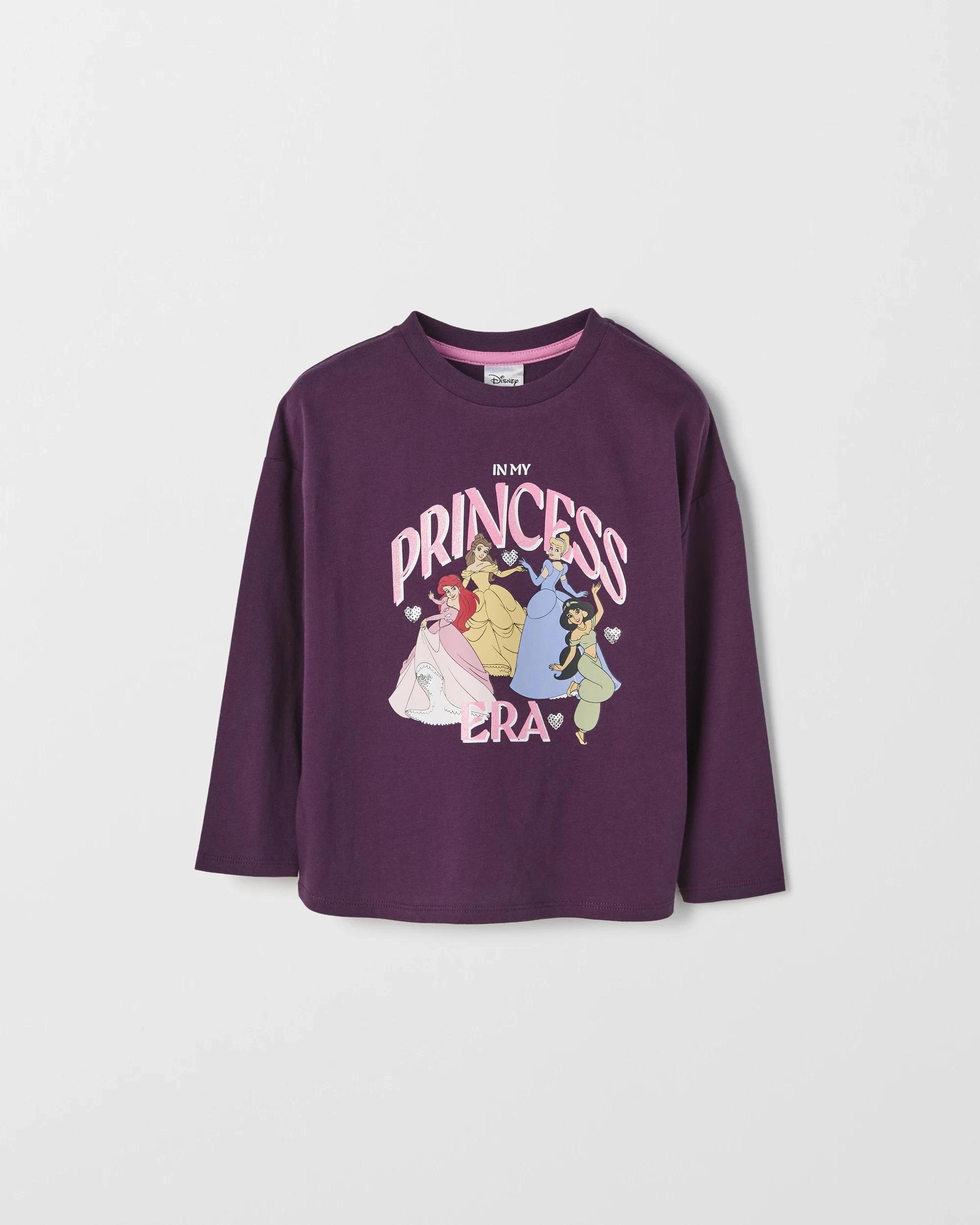 1 Disney Princess Australian Cotton Long Sleeve Oversized Top BURGUNDY, 1 of 1