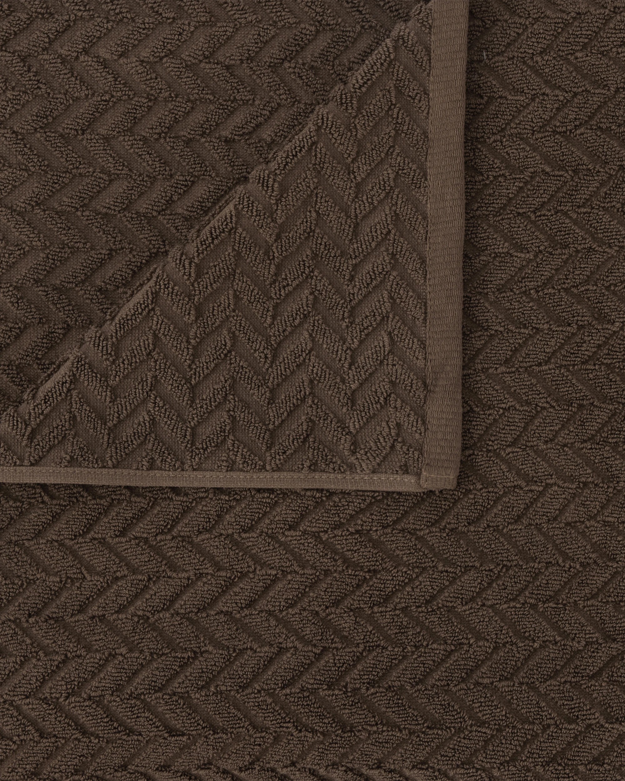 2 Chevron Cotton Bath Sheet - Chocolate, 2 of 6