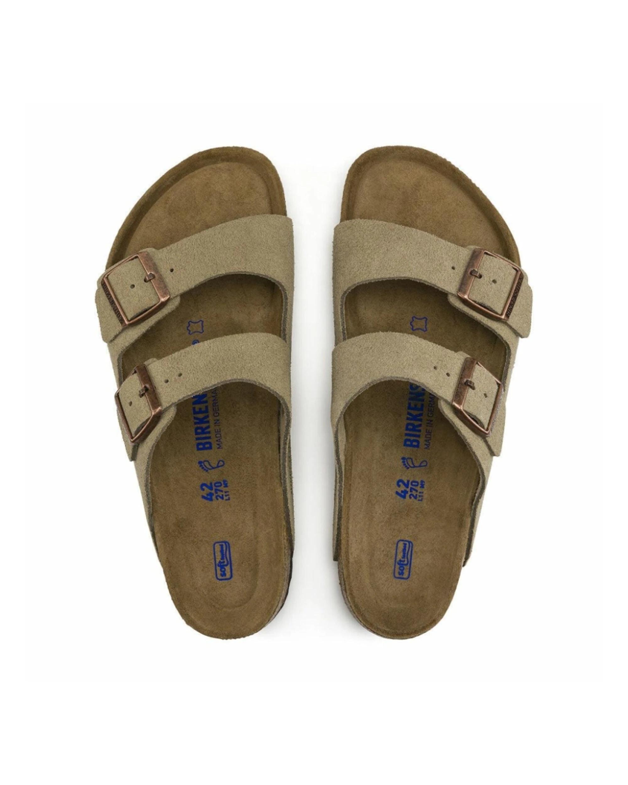 2 Birkenstock Arizona Suede Leather Soft Footbed Sandals Regular TAUPE, 2 of 6