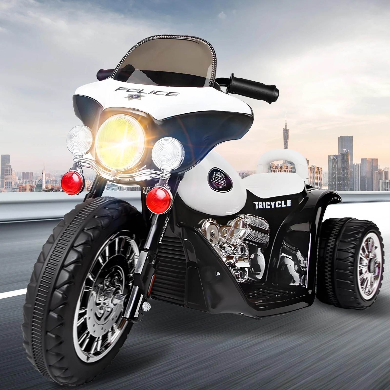 3 Alfordson Kids Ride On Car Electric Motorcycle 25W Motor Harley-Inspired - White, 3 of 7