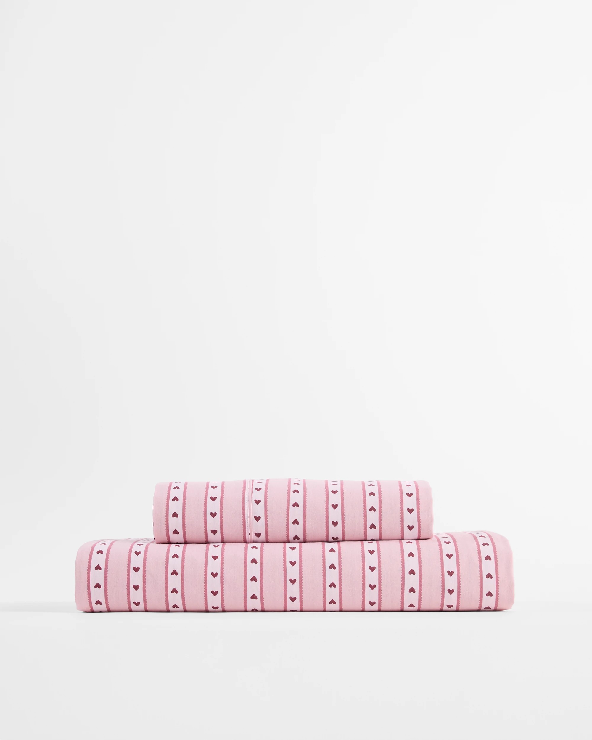 4 Target Australian Cotton Stripe Heart Kids Fitted Sheet Set - Single Bed - Pink, 4 of 4