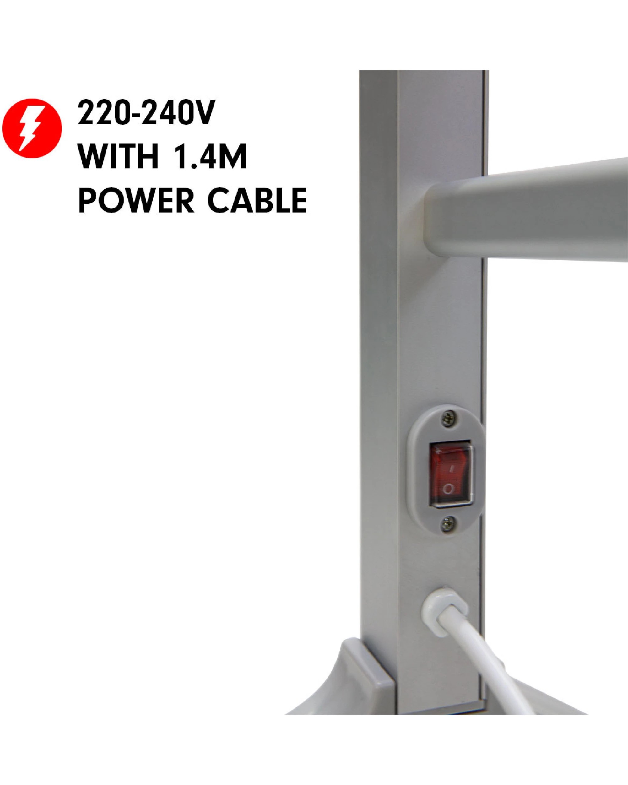 4 Pronti Heated Towel Rack Electric Rails Warmer 160 Watt- Silver, 4 of 6