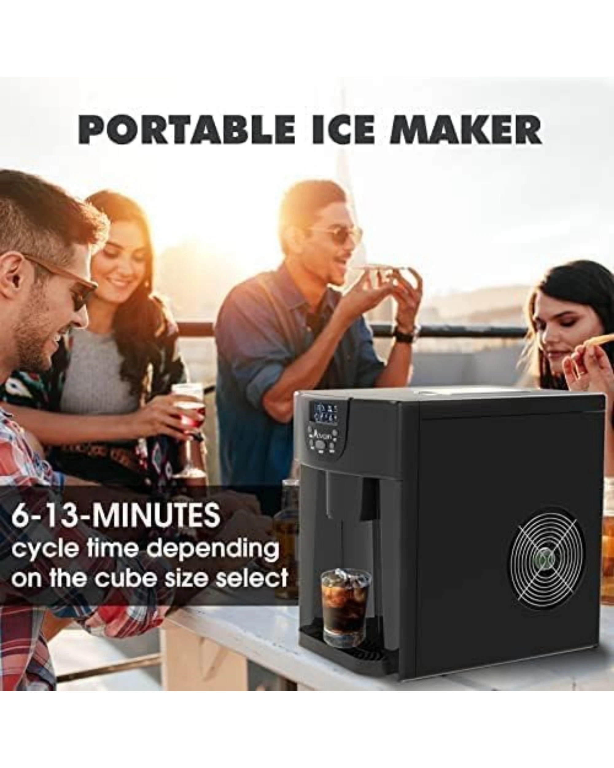 6 Advwin 2 in 1 Ice Cube Maker & Water Dispenser (Black), 6 of 8