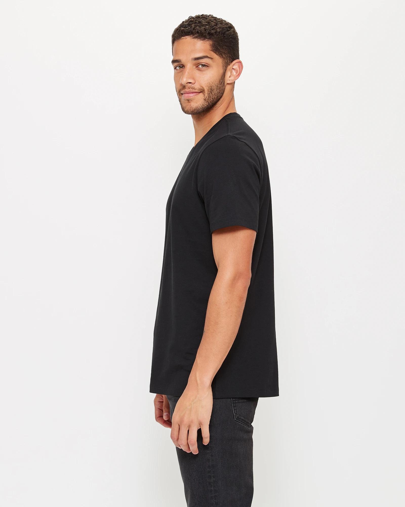 3 Target Australian Cotton V-neck T-shirt BLACK, 3 of 6