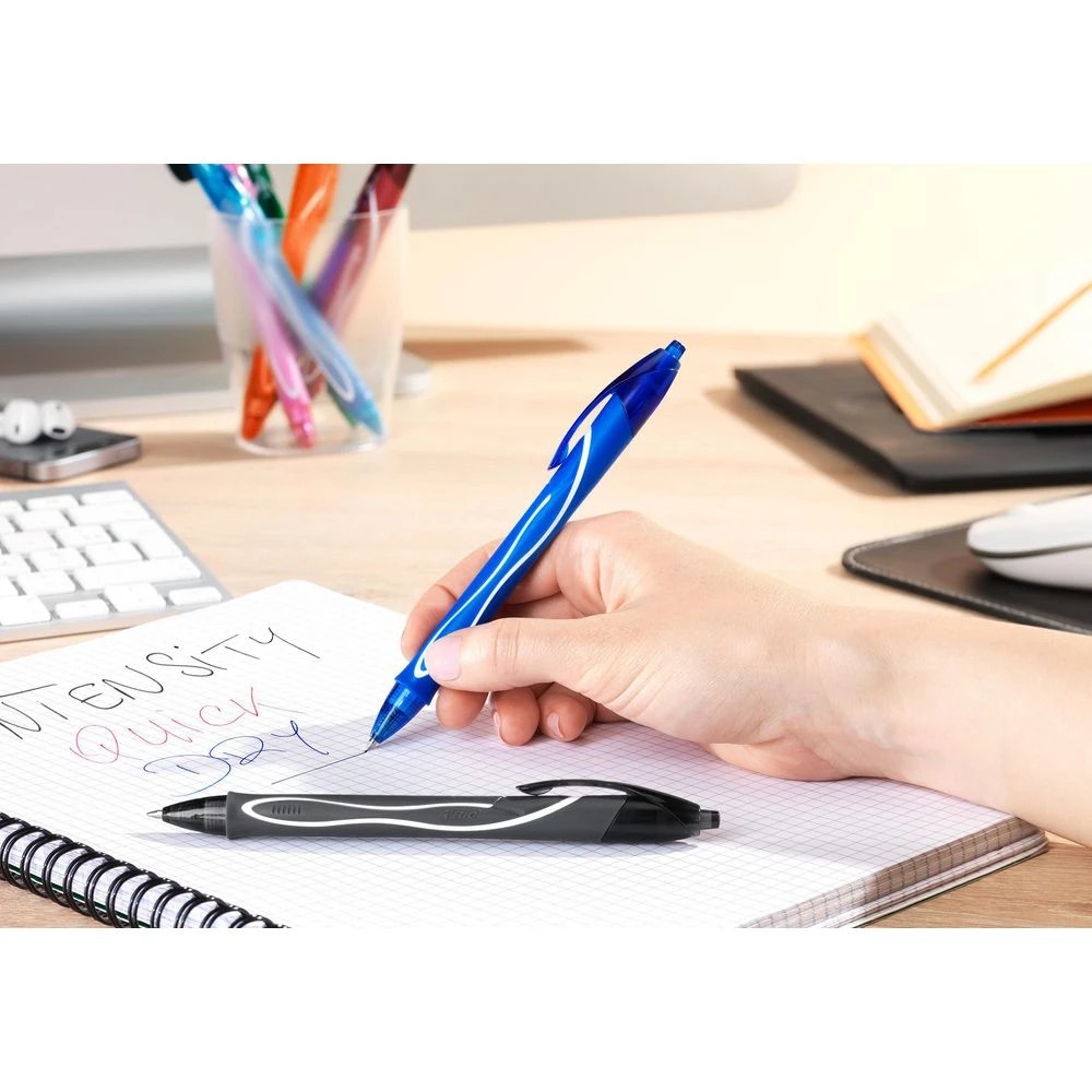 6 Bic Gelocity Quick Dry Gel Pen 0.7mm Blue 12 Pack, 6 of 6