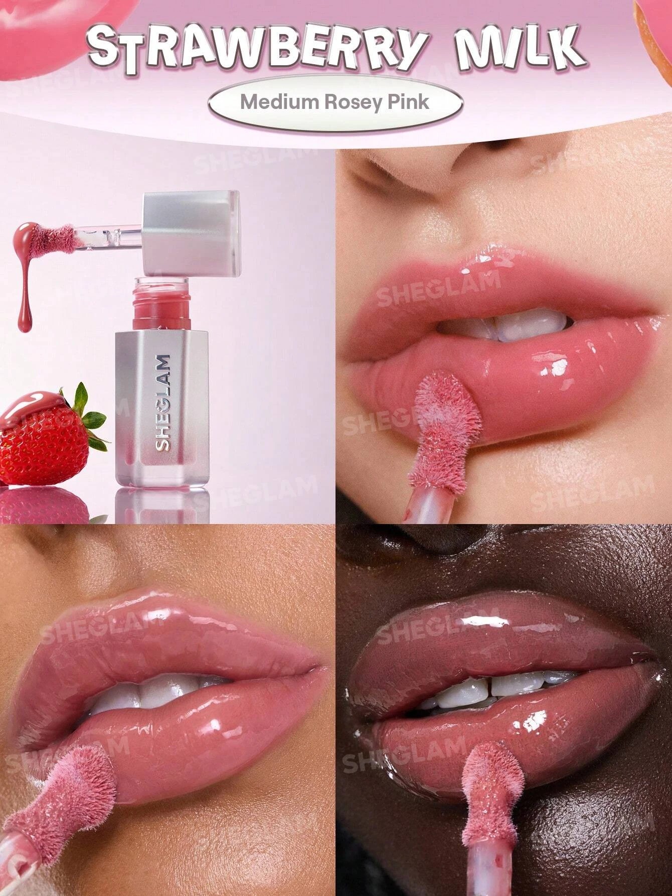 4 SHEGLAM Glass Lock Air Gloss - Strawberry Milk, 4 of 8