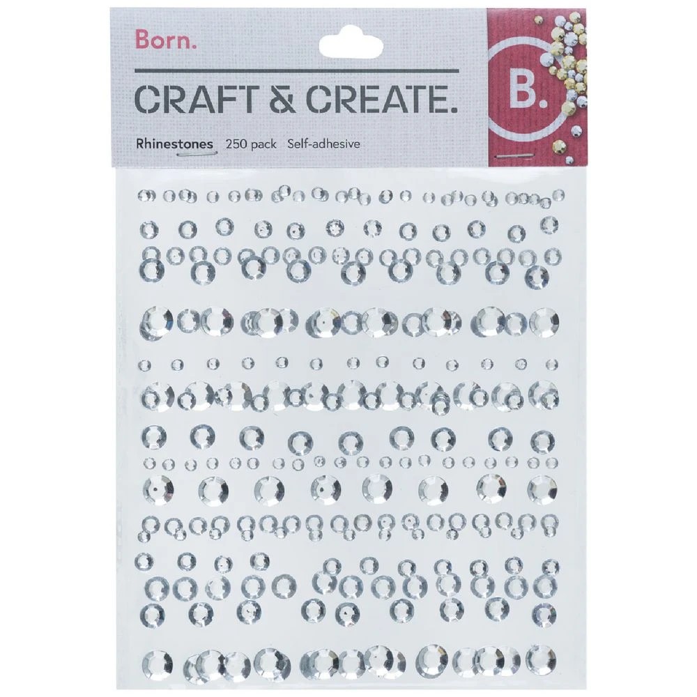1 Born Rhinestones 250 Pack Silver, 1 of 2