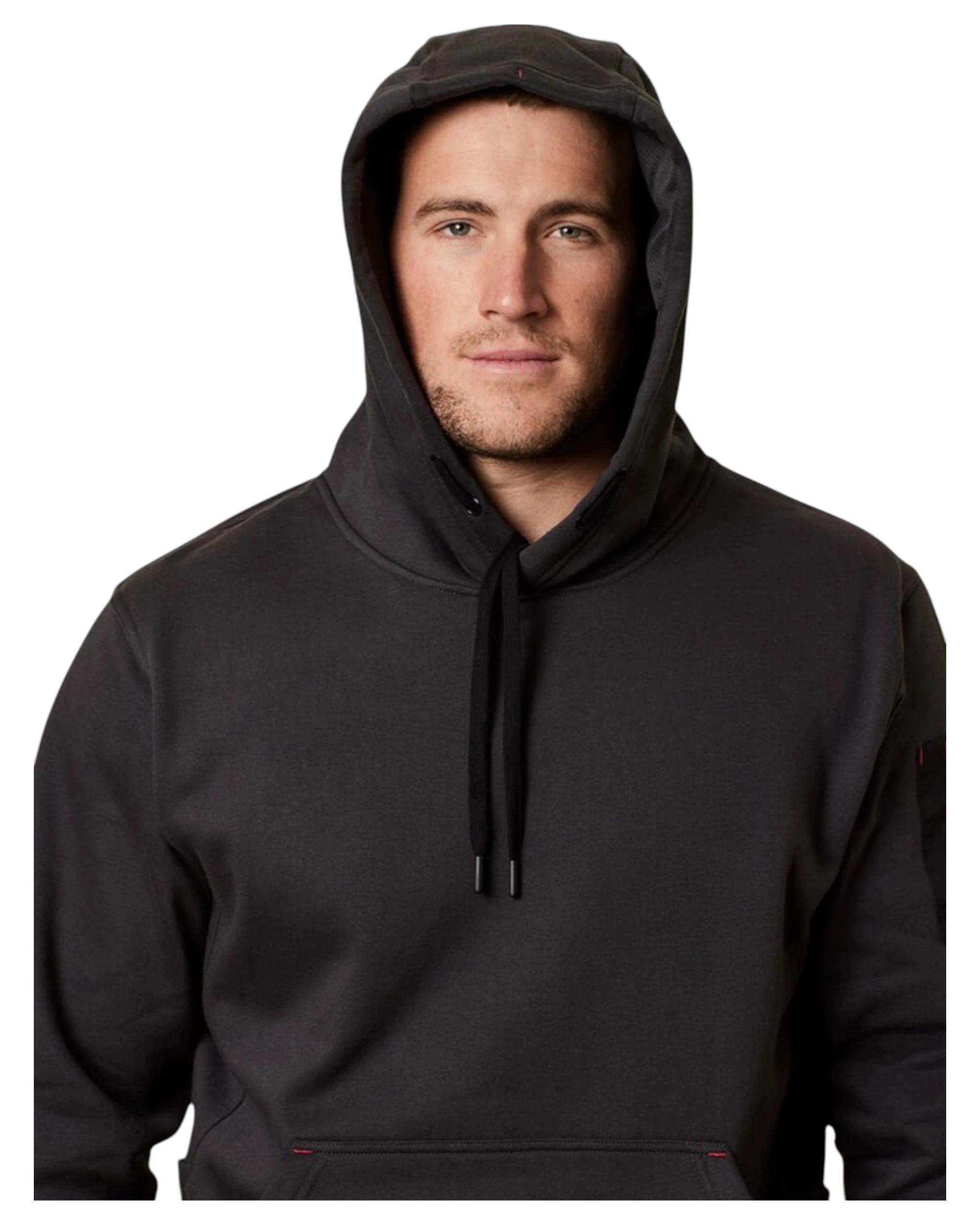 2 Hard Yakka Mens Brushed Fleece Hoodie Jumper Charcoal CHARCOAL, 2 of 10