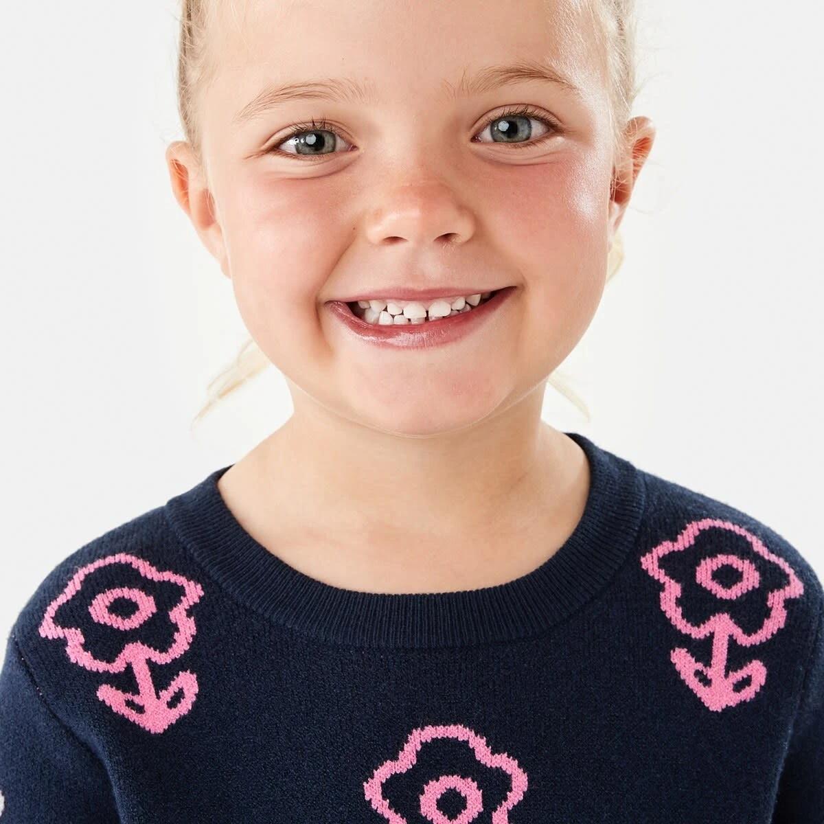 3 Jacquard Knit Jumper Nvy Flower, 3 of 9
