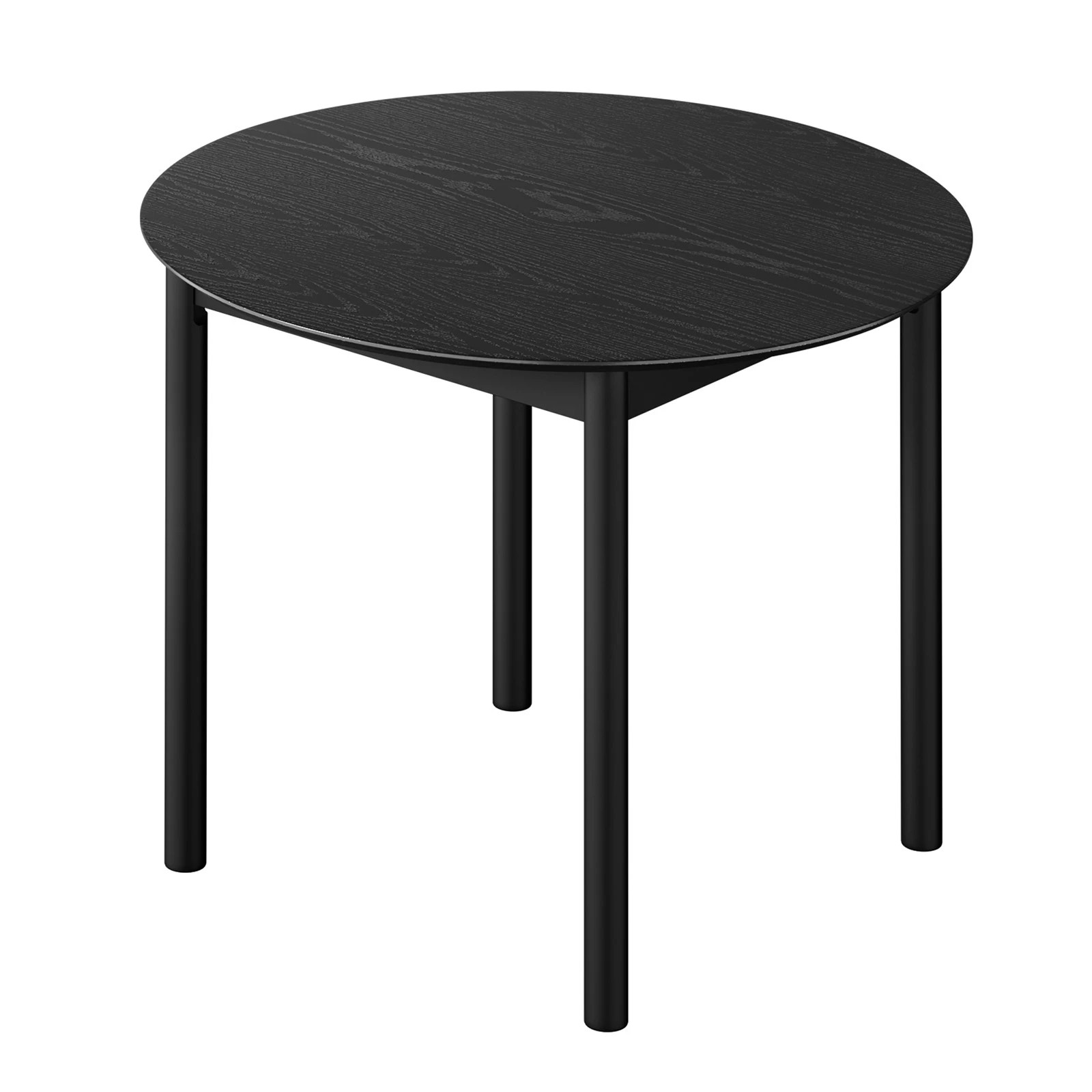8 Oikiture 5PCS Dining Table Set 100cm Round Table 4 Rubberwood Dining Chairs - Black, 8 of 9
