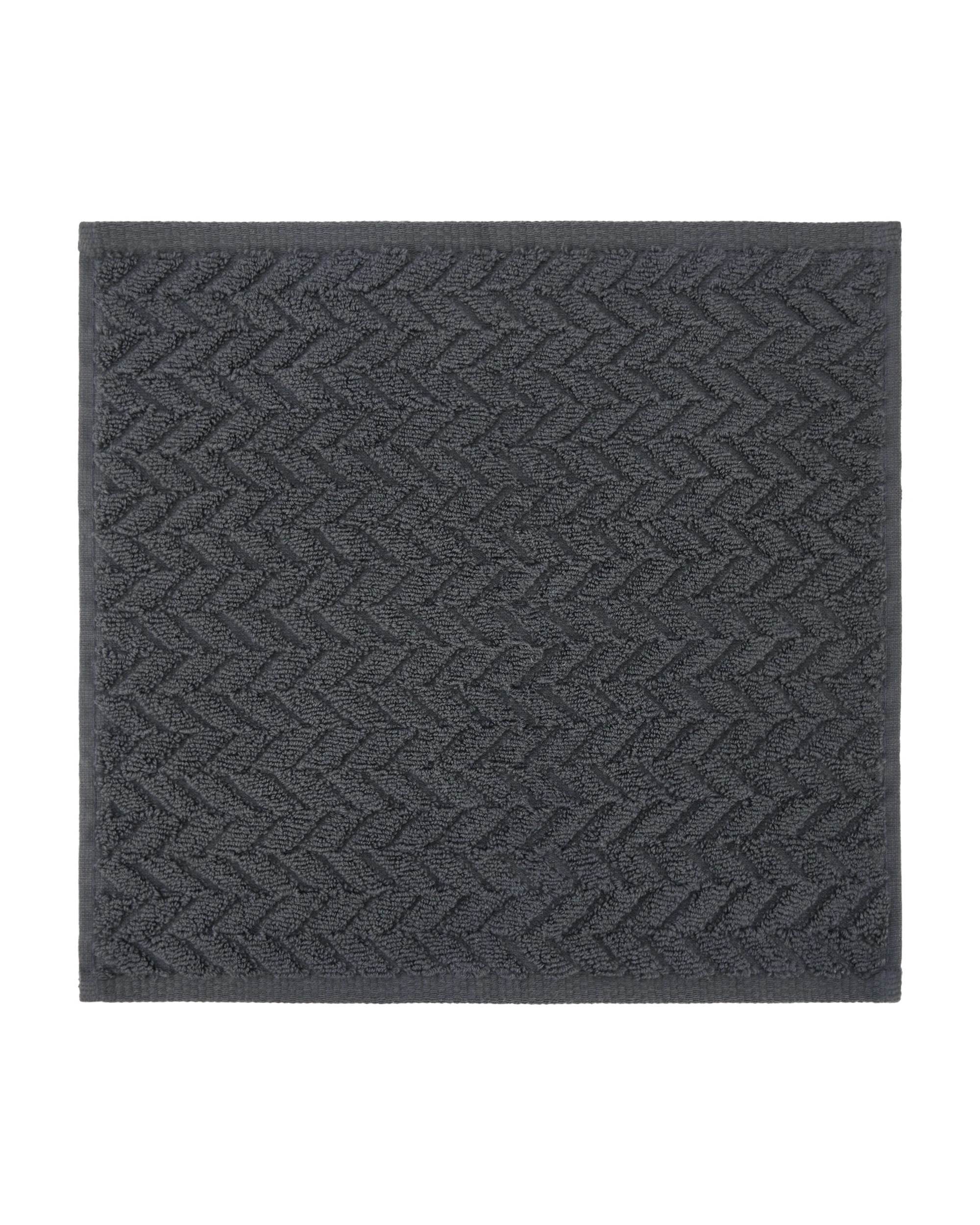 3 Chevron Cotton Face Washer - Grey, 3 of 6