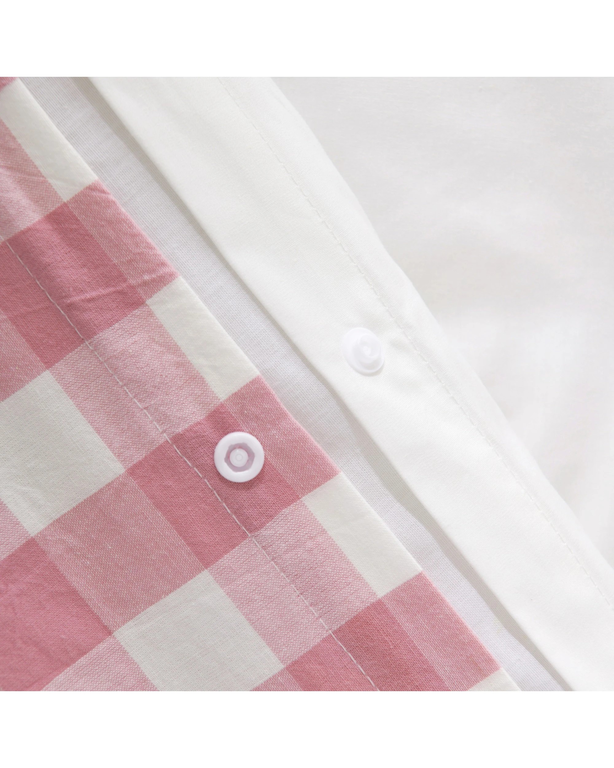 5 Dreamaker Baby Lola Washed Cotton Yarn Dyed Gingham Quilt Cover Set - COT Size - Pink Pearl, 5 of 7
