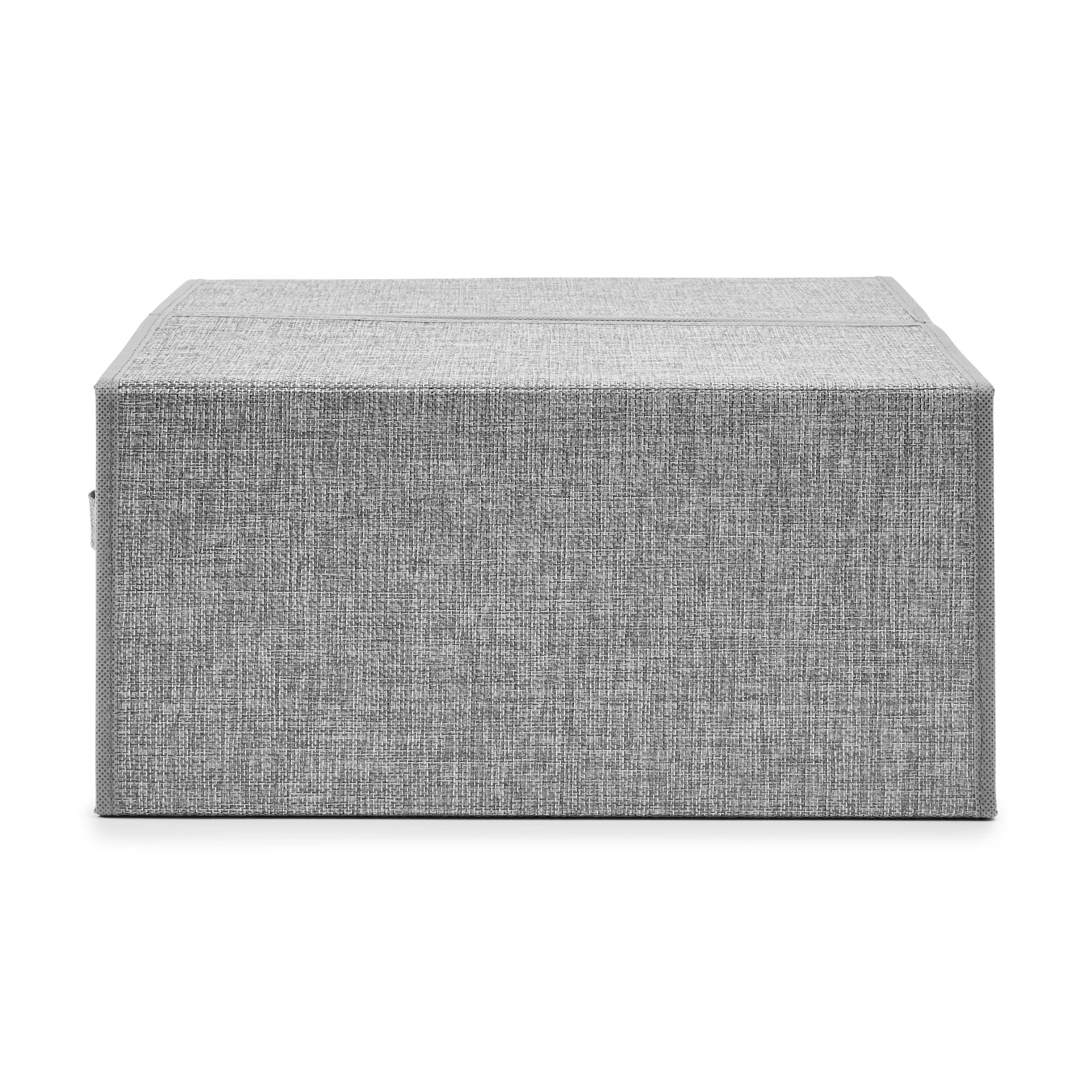 8 Linen Look Large Bed Linen Box - Charcoal, 8 of 10