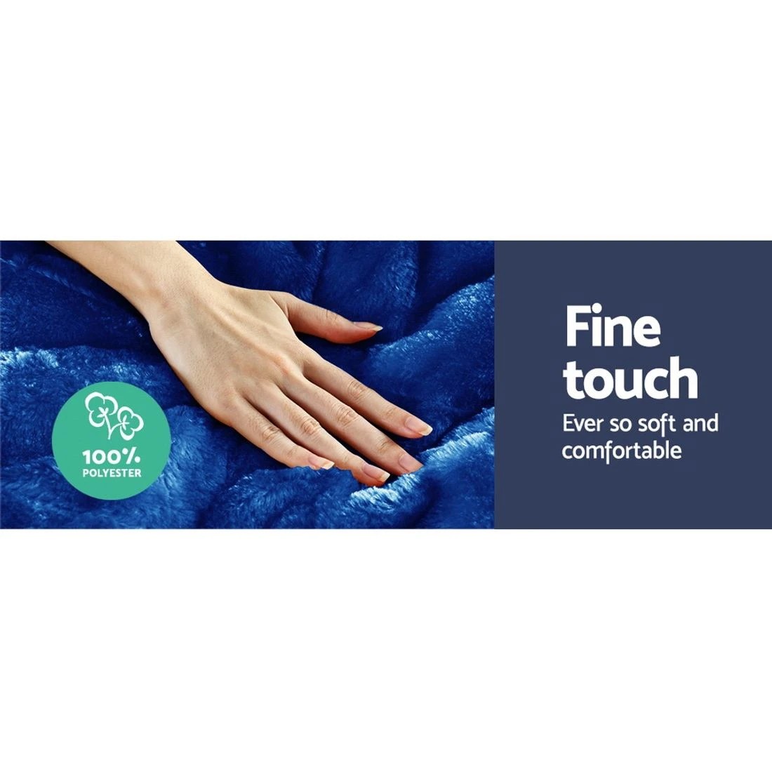 5 Giselle Bedding Faux Mink Quilt Blue - King Bed - Blue, 5 of 8