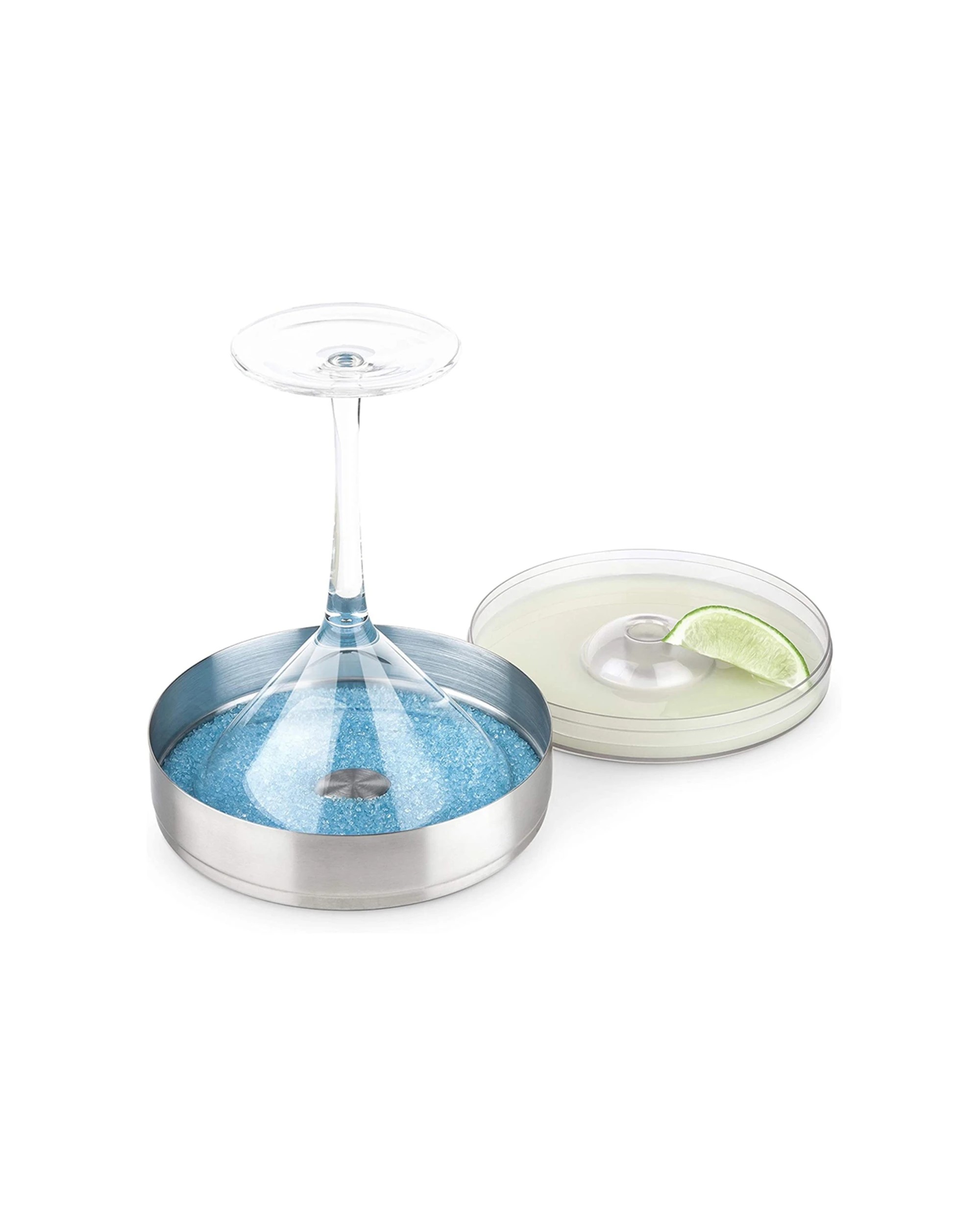 Final Touch 1-Tier Stainless Steel Cocktail Rimmer Set Durable 15.4cm ...