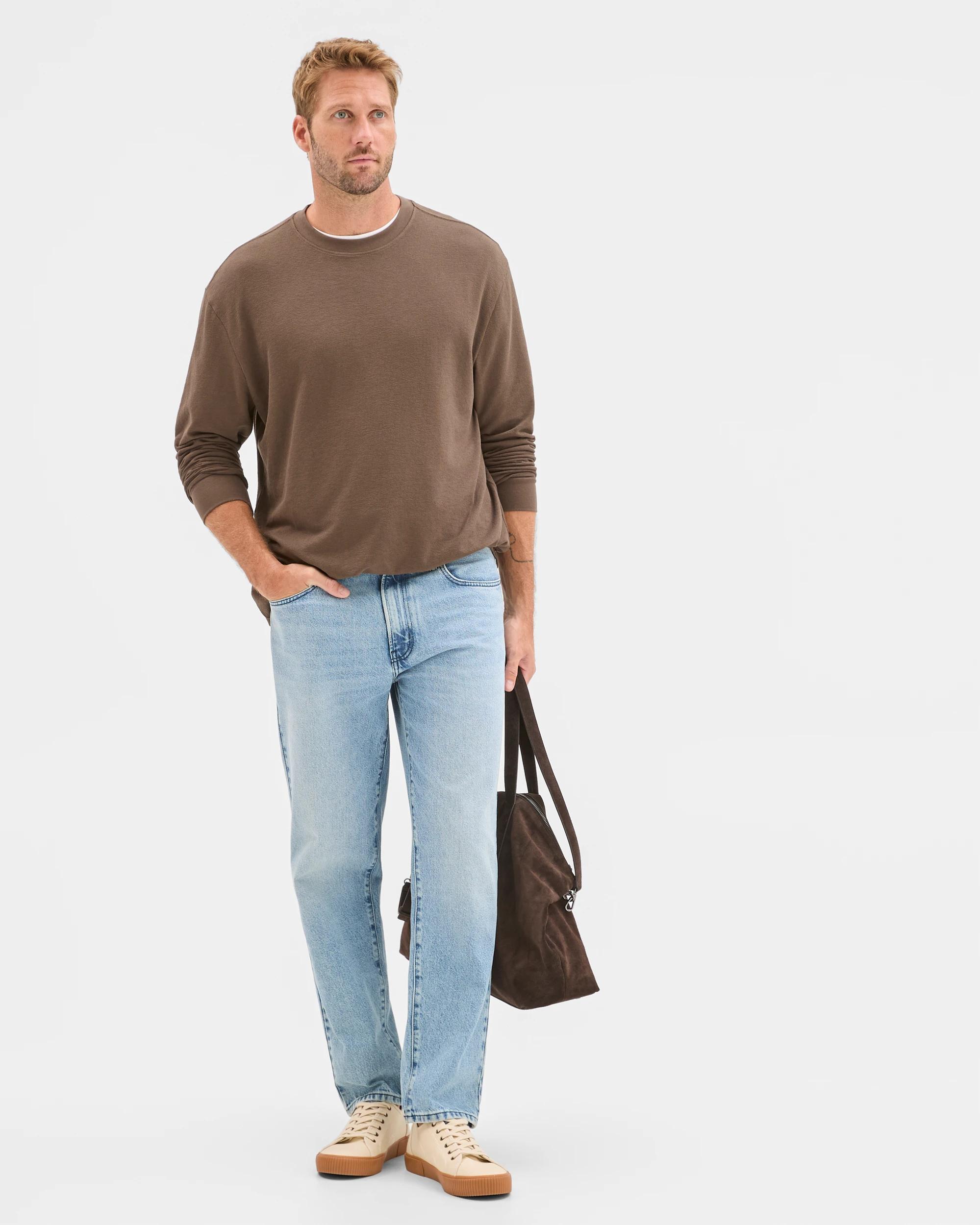 3 Target Australian Cotton Blend Long Sleeve Textured T-Shirt DARK OLIVE, 3 of 7