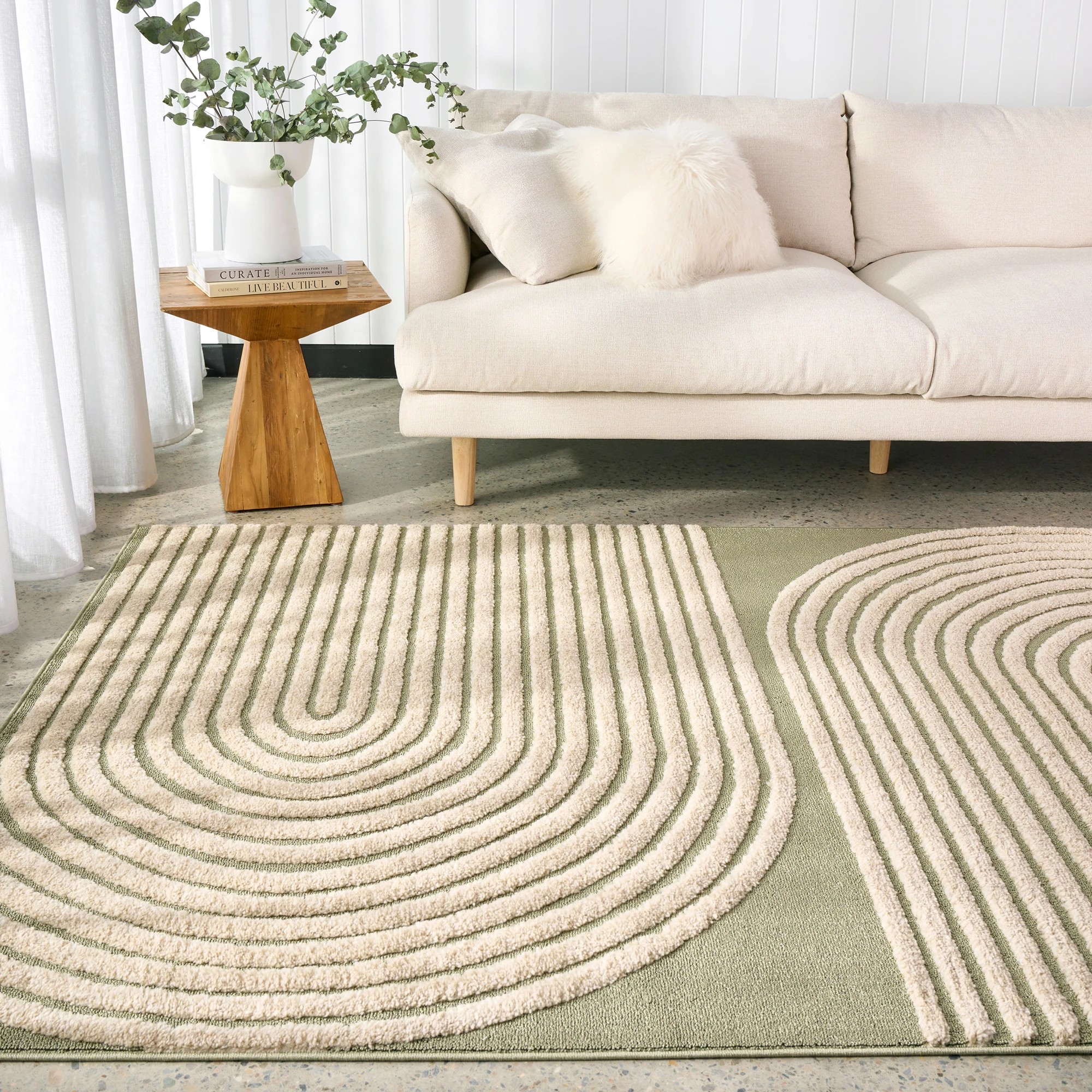 1 Common Ground Rugs Starlet Abbey 330x240cm - Extra Large Floor Rug - Green, 1 of 7