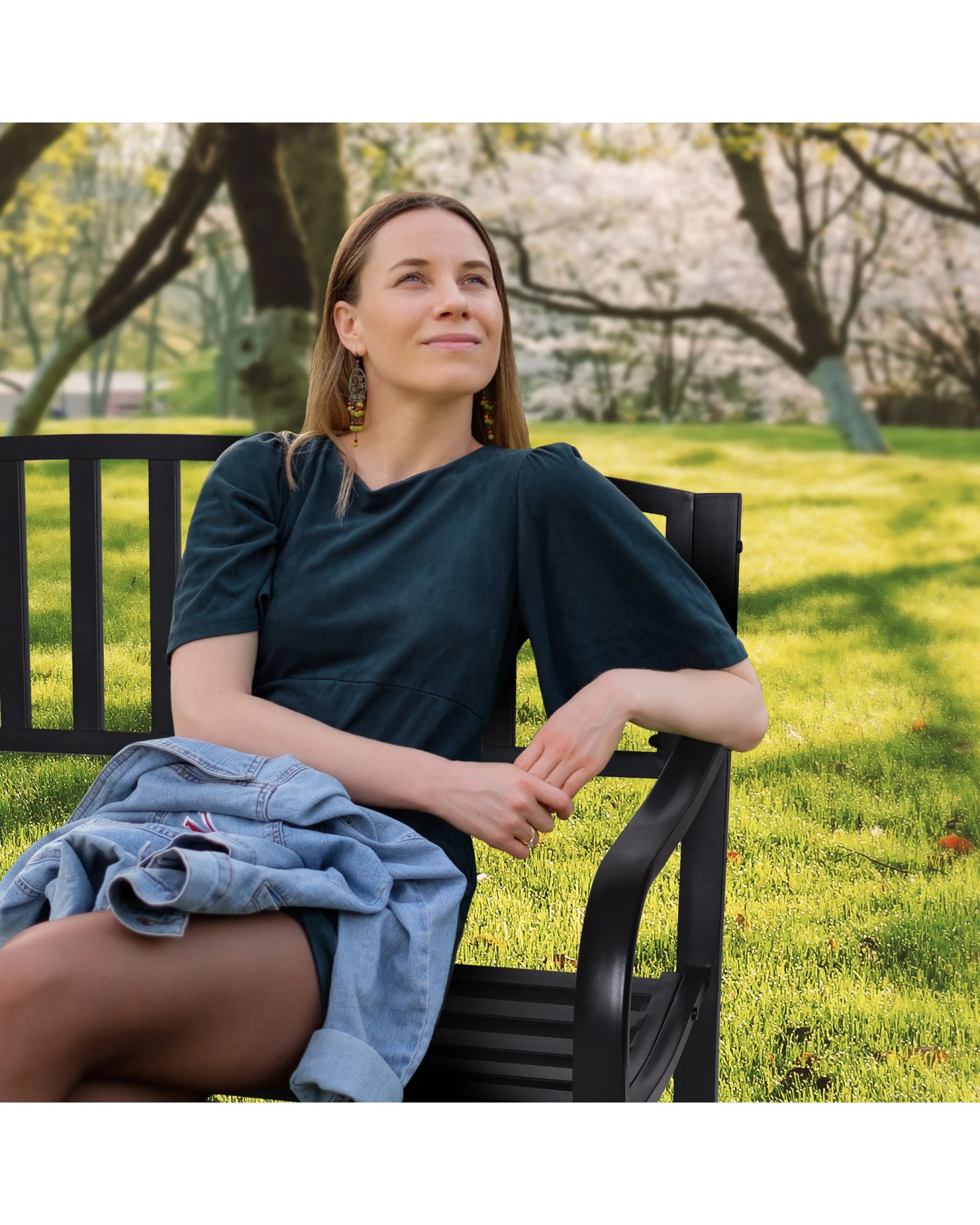 9 Wallaroo Steel Outdoor 2 to 3 Seater Garden Bench Rust Resistant Cast Iron 300kg Capacity - Black, 9 of 10