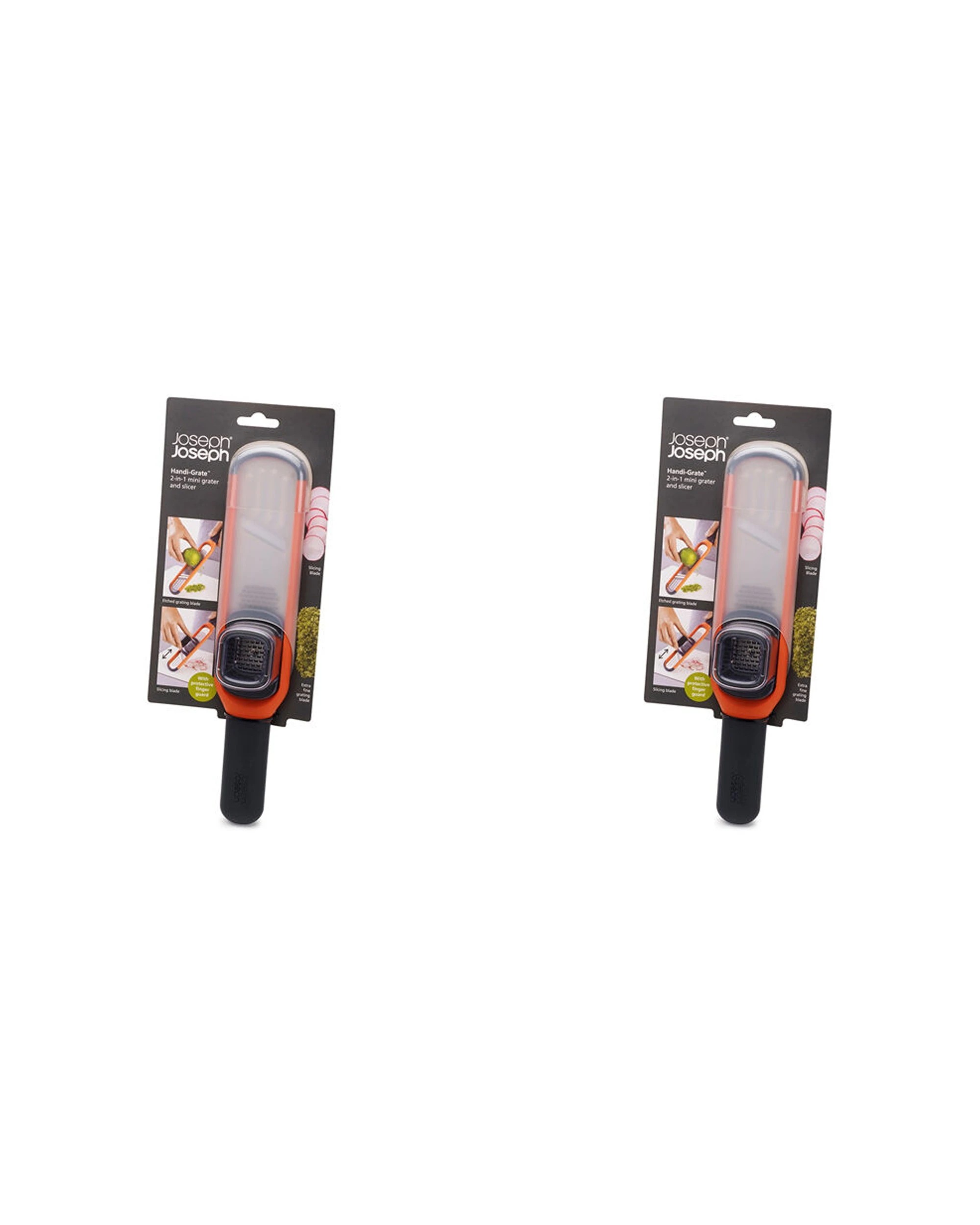 1 Joseph Joseph 2PK Handi-Grate 2-in-1 Mini Grater And Slicer Razor Sharp - Orange, 1 of 8