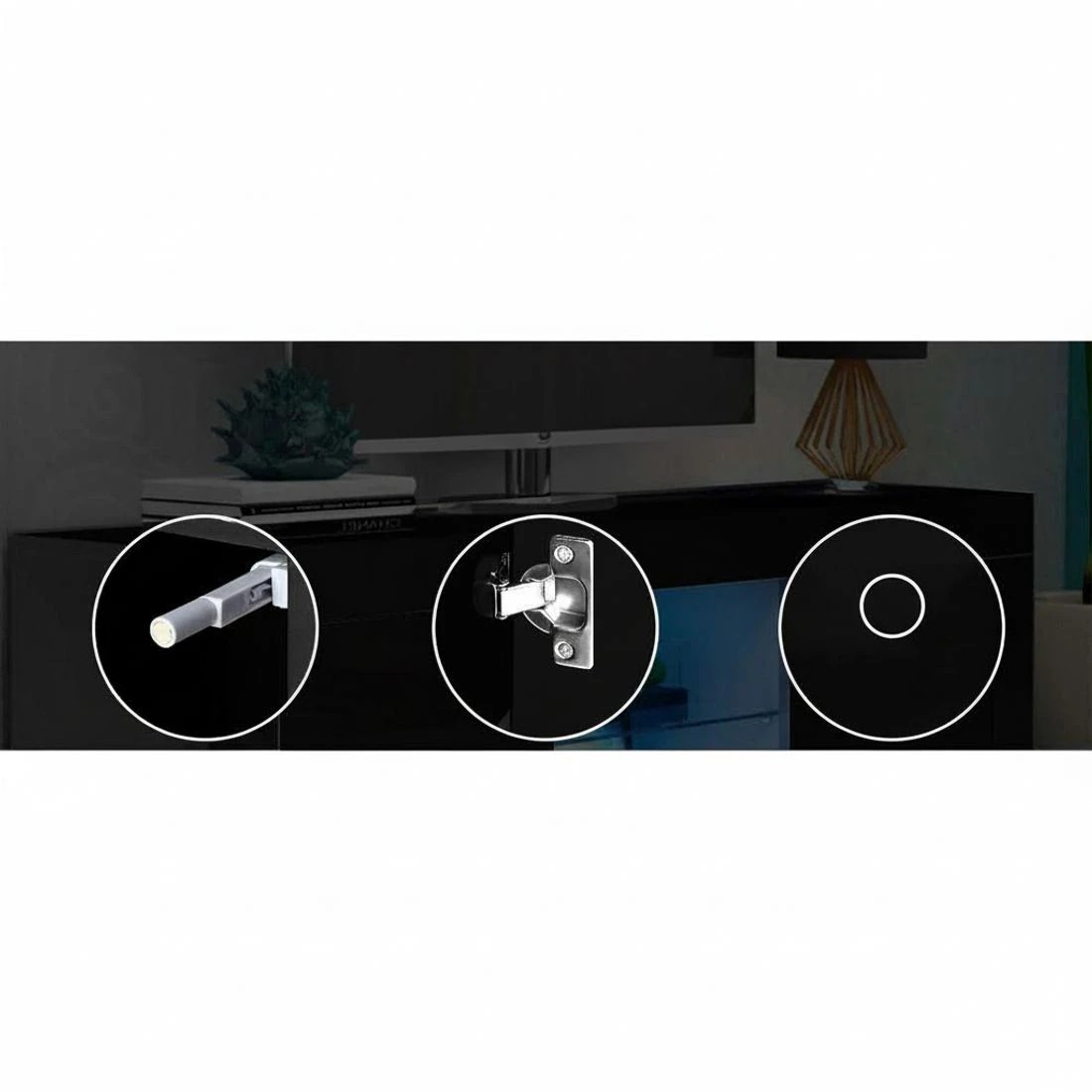 7 Artiss Entertainment Unit TV Cabinet LED 160cm - Black, 7 of 7