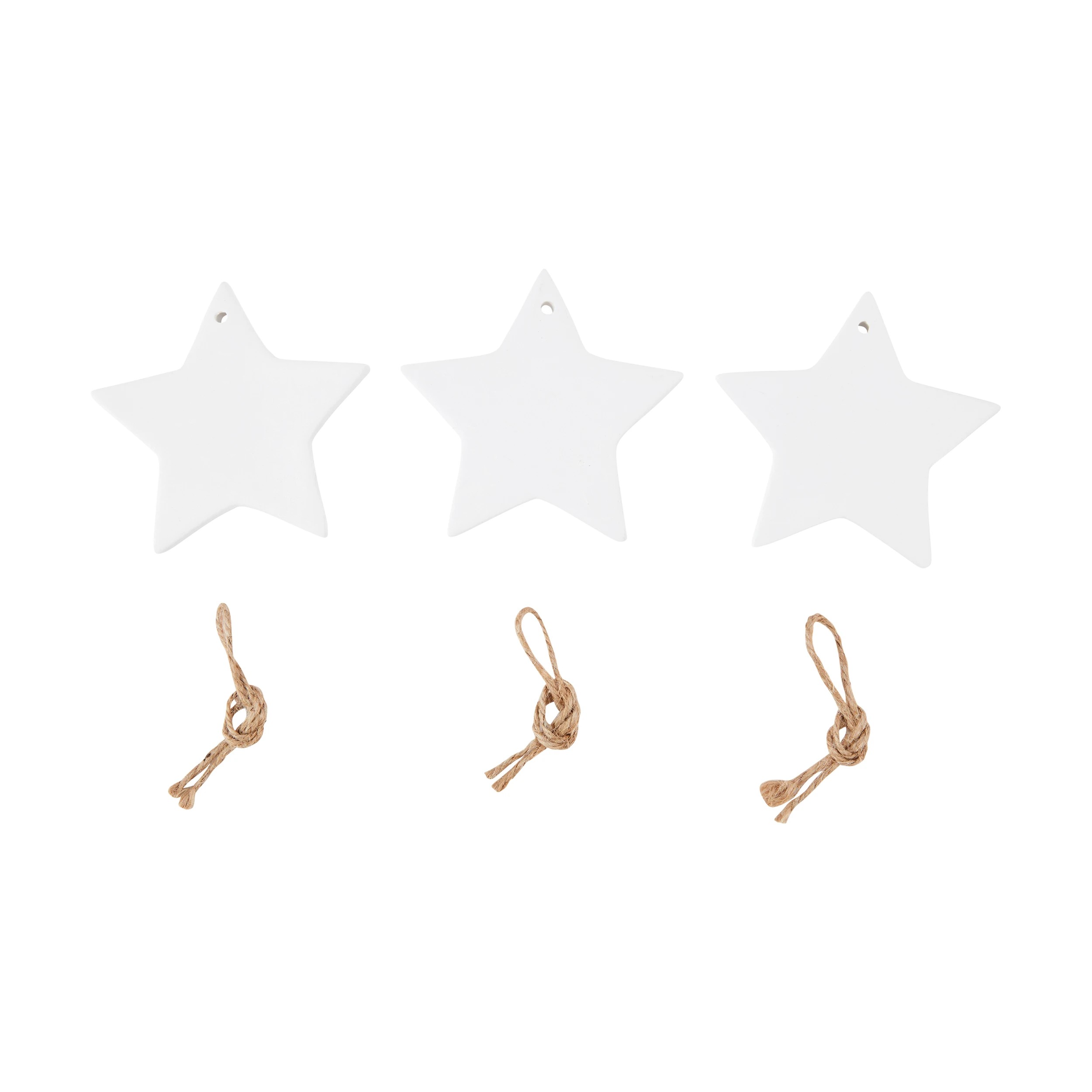 2 3 Pack Christmas Craft DIY Ornaments - Ceramic Star, 2 of 3