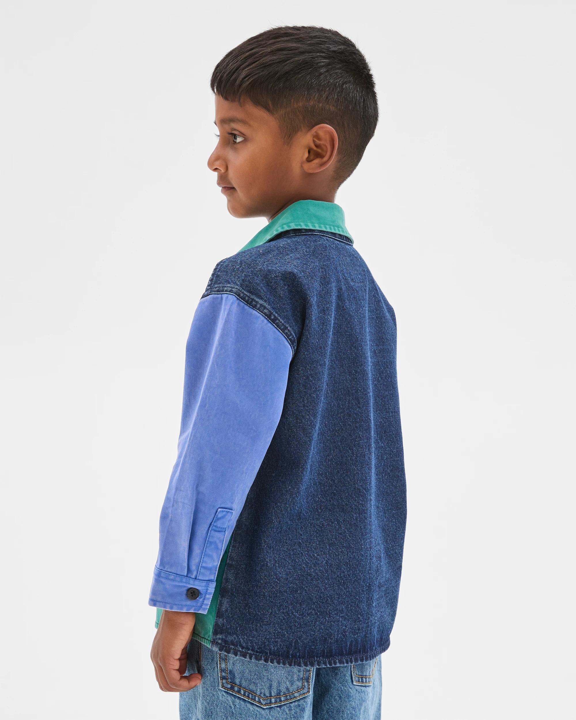 4 Target Kids Oversized Colour Block Denim Shacket MULTI, 4 of 6