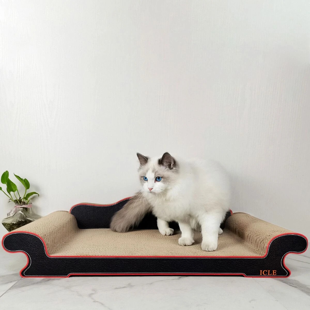 2 Pet Scene Cat Scratching Post Pet Bed Scratcher Toy Corrugated Cardboard, 2 of 8