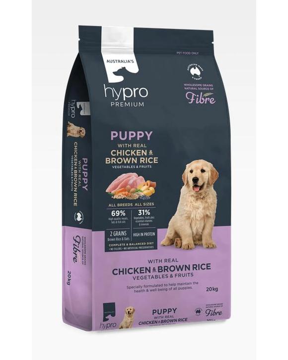 Hypro Premium Puppy All Breeds Dry Dog Food Chicken & Brown Rice 20kg