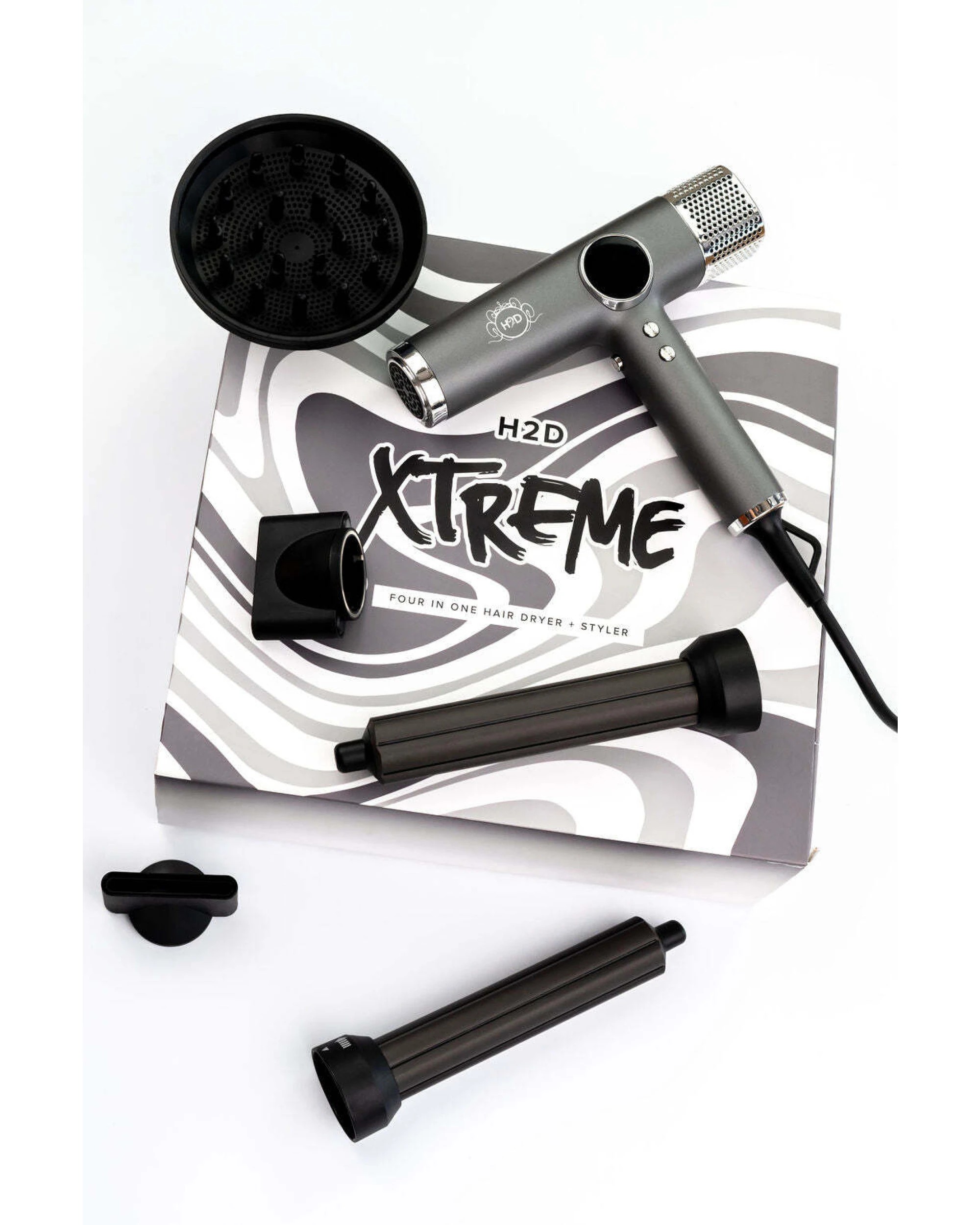 2 H2D 4-in-1 Xtreme Ionic Magnetic Hairdryer + Styler Styling Iron - Space Grey, 2 of 5