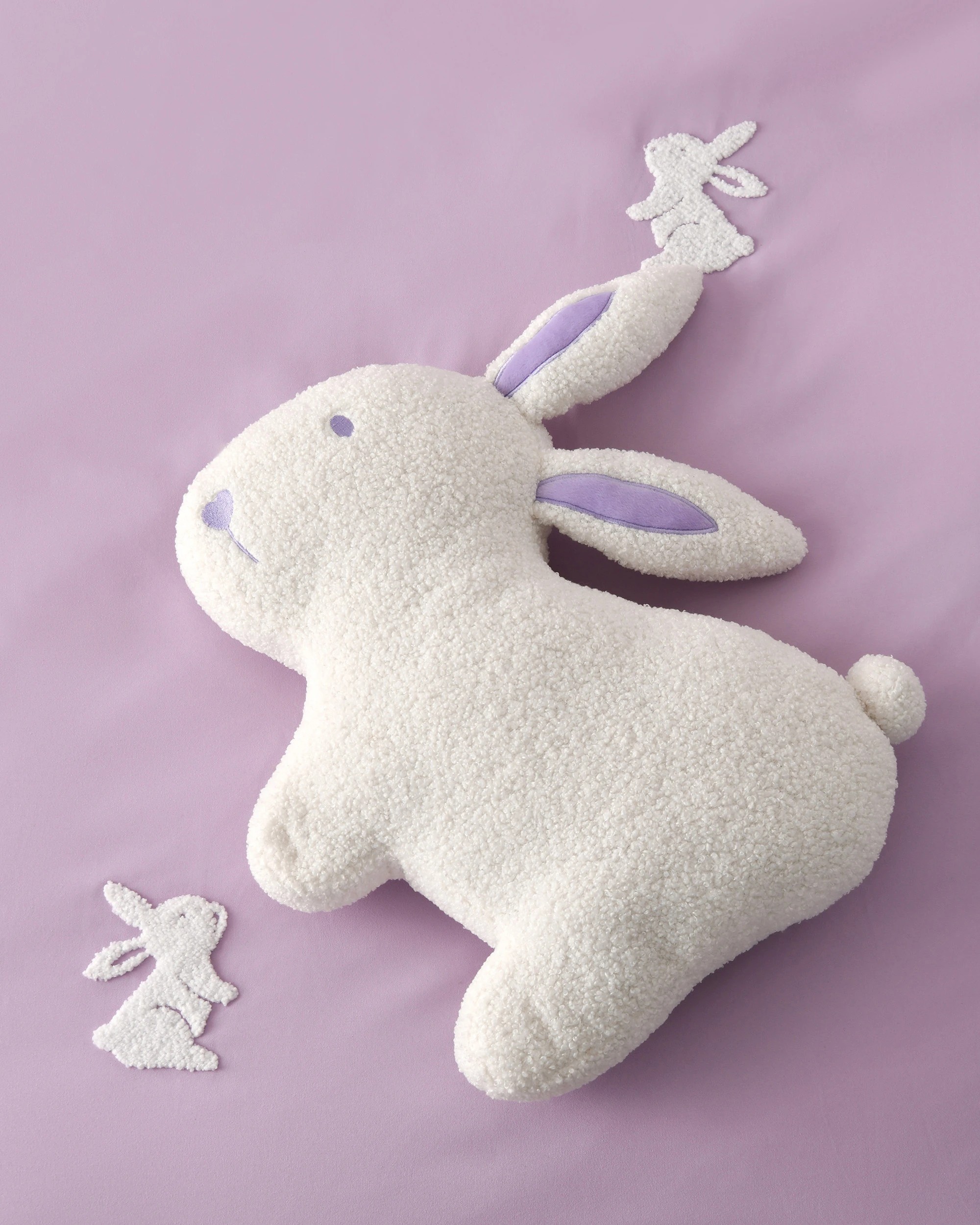 3 Jack & Ava Nibbles the Bunny Boucle Fleece Cushion - White, 3 of 5