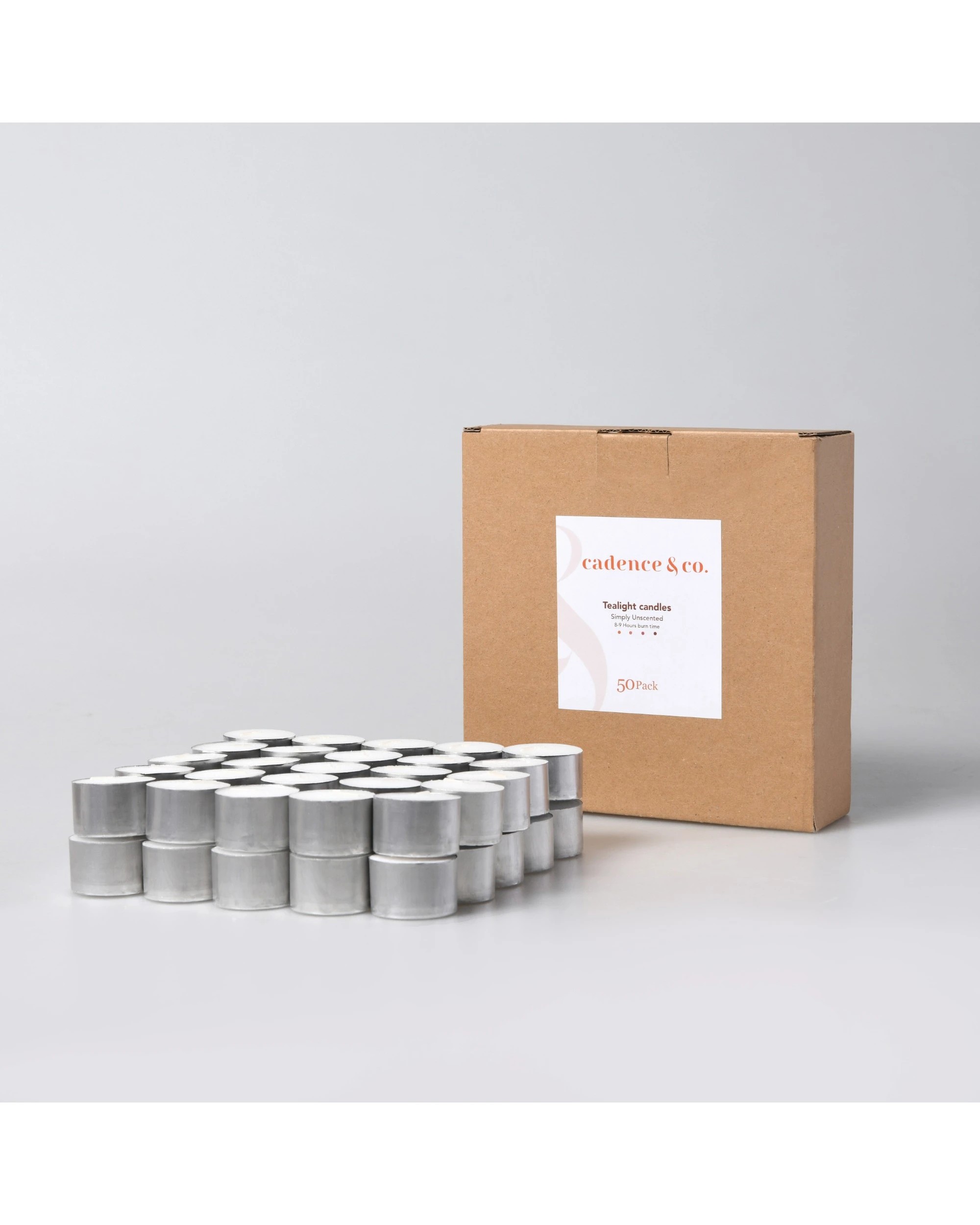 1 Cadence & Co. Aluminum Cup Tealight Candle Set 200 - White, 1 of 6