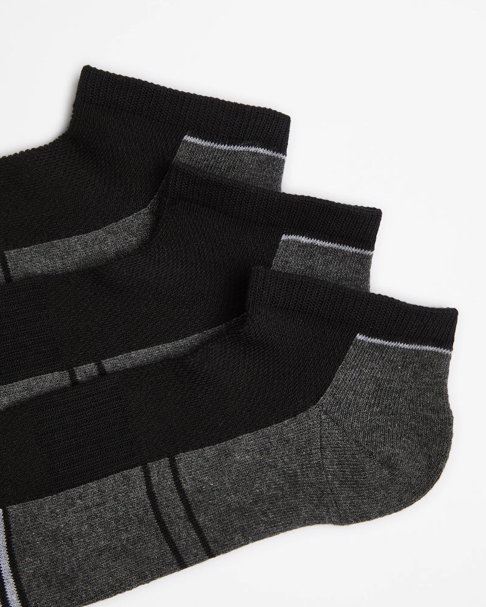 2 Australian Cotton Blend 3 Pack Sport Low Cut Socks - Maxx BLACK, 2 of 3