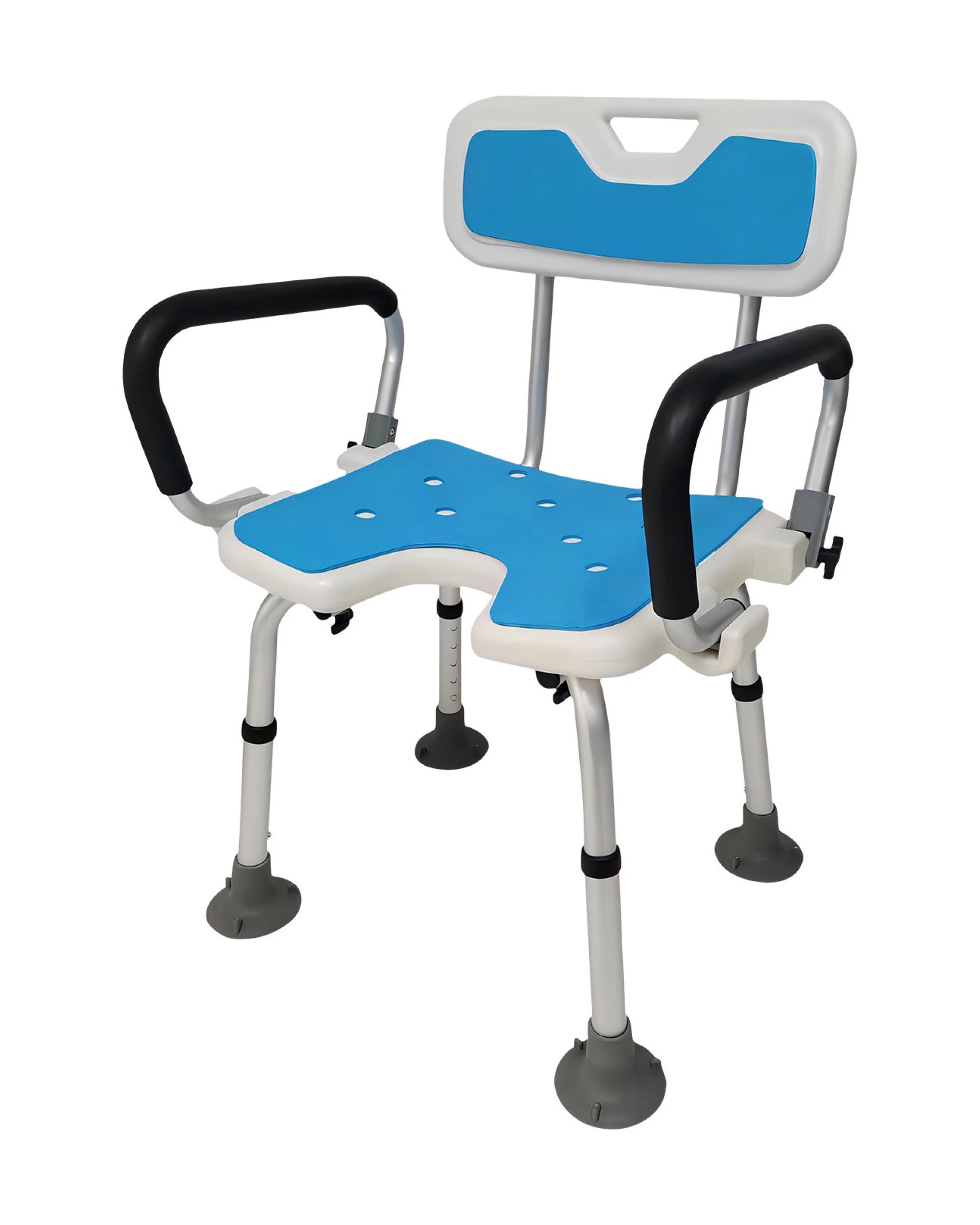 1 Orthonica Shower Chair with Adjustable Armrests Bathroom Aid Bath Tub Stool Seat - Blue, 1 of 9