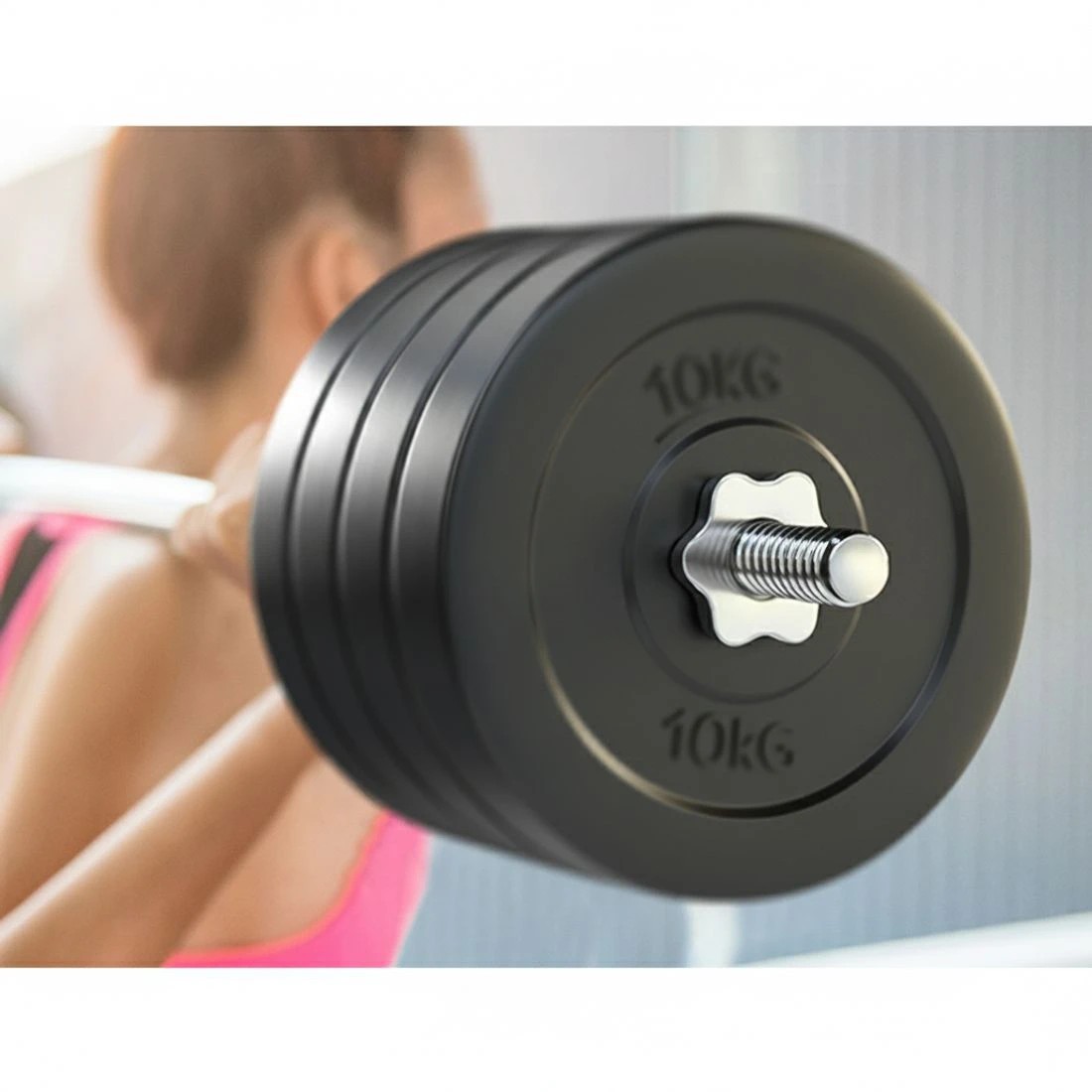 4 Everfit 88kg Barbell Set Weight Plates Bar Lifting Bench 168cm - Multi, 4 of 6