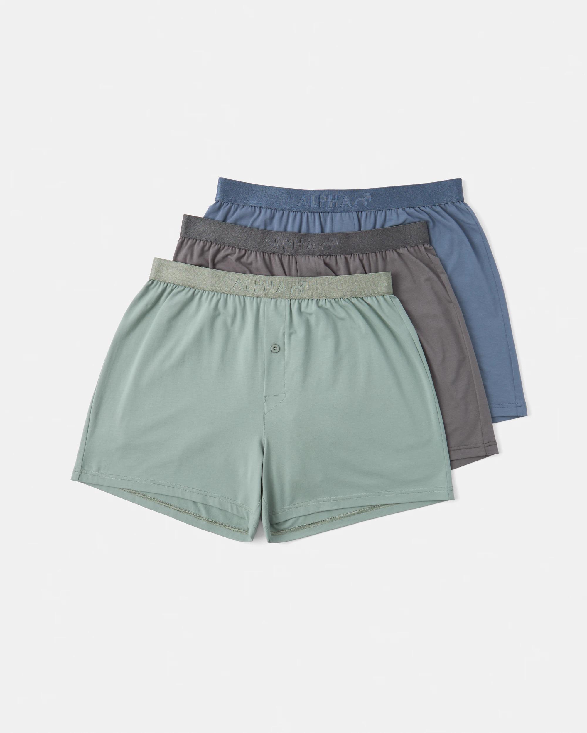 1 3 Pack Cotton Modal Boxers Grn Forest, 1 of 8