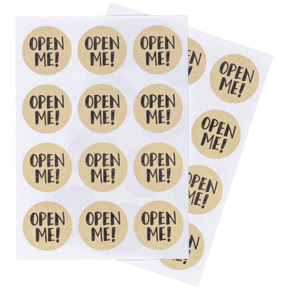 2 Open Me Stickers Kraft 24 Pack, 2 of 2