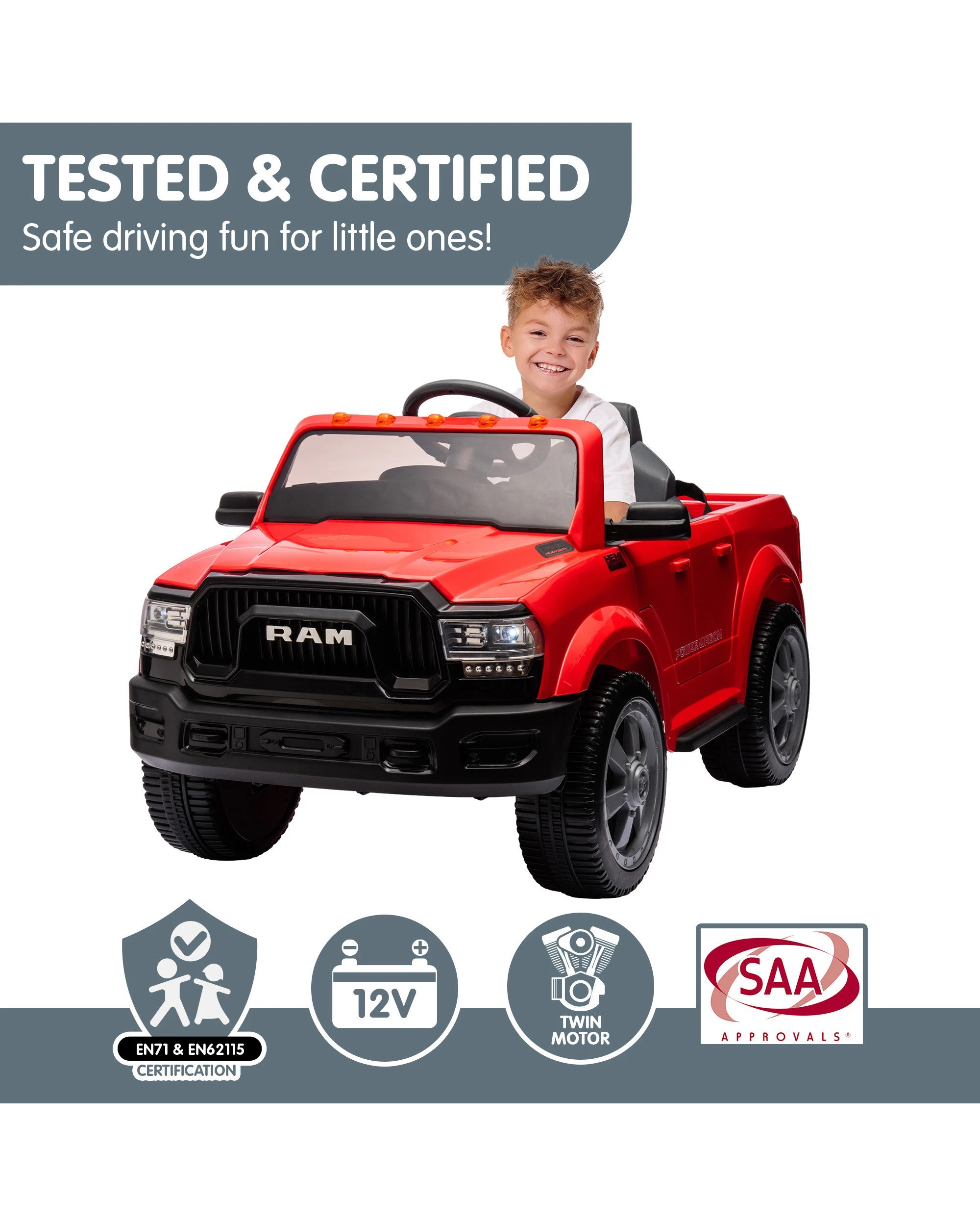 7 Kahuna Dodge RAM Electric Ride On Car in Red, 7 of 9