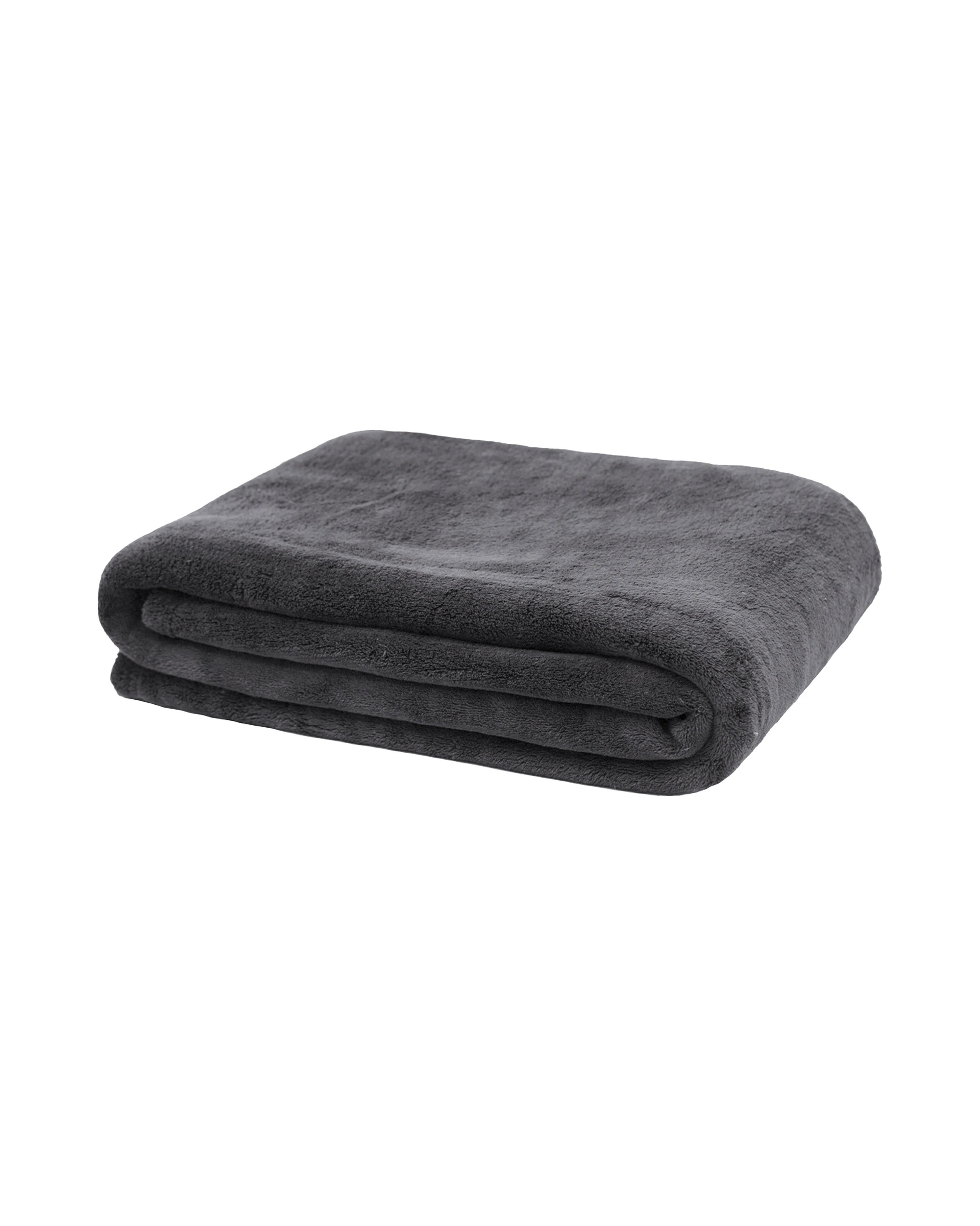 1 Bambury Microplush Soft Cosy Throw Rug - Charcoal, 1 of 3