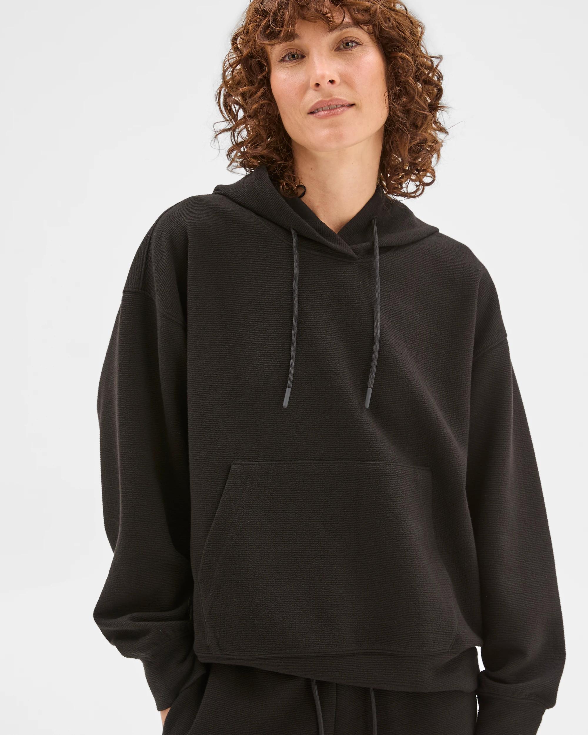 5 Target Active Active Australian Cotton Blend Crinkle Hooded Jumper BLACK, 5 of 7