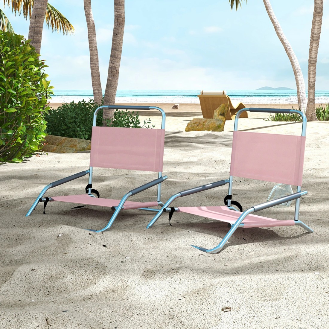 3 Havana Outdoors Beach Chair Folding Portable Summer Camping Outdoors 2 Pack - Red, 3 of 4