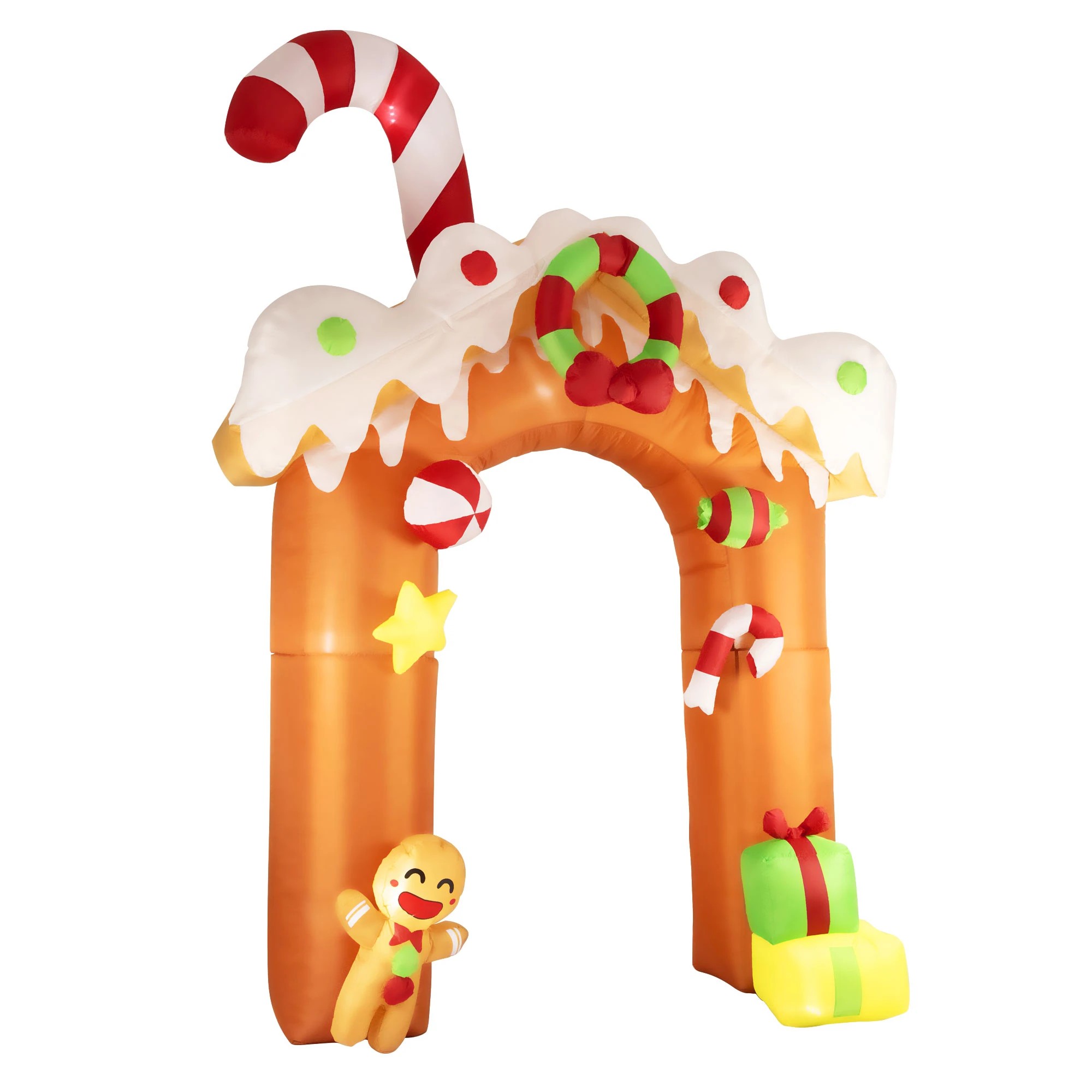 2 Santaco Christmas Inflatable Arch Way 3m Lighted 18 LED Candy Outdoor Decoration, 2 of 7
