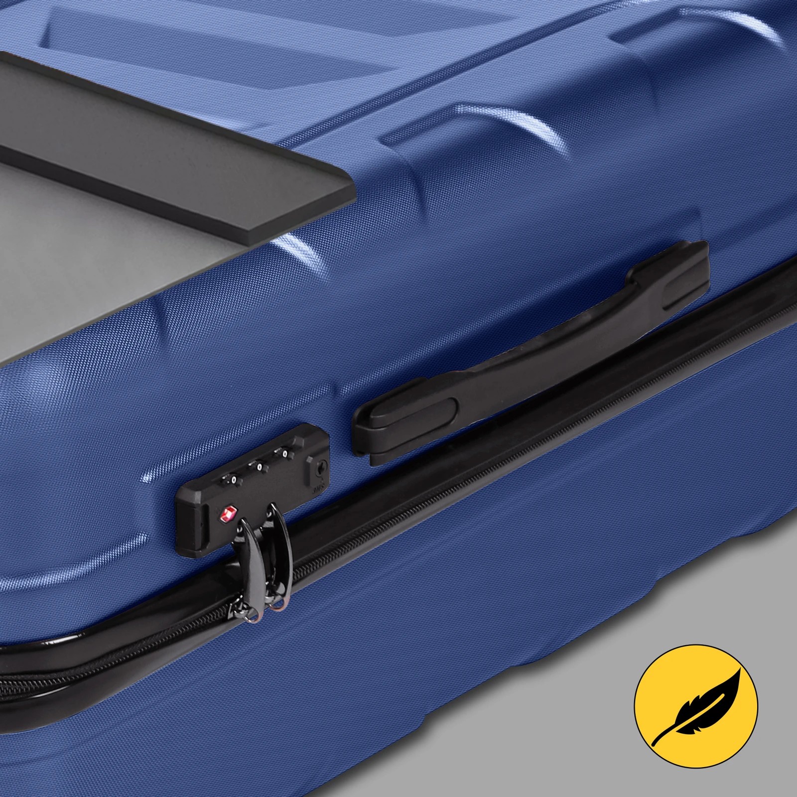 3 Alfordson Luggage 3PCS Set Suitcase ABS+PC Trolley TSA Hard Shell Case - Blue, 3 of 9
