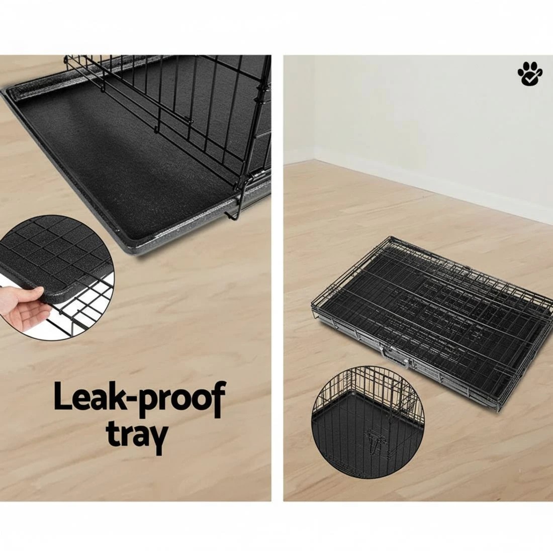 5 i.Pet 36" Dog Cage Crate Kennel 3 Doors - Black, 5 of 6