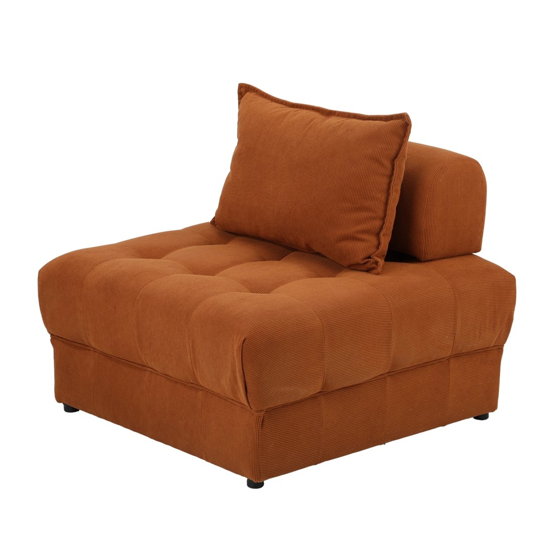 1 Oikiture 1 Seater Velvet Modular Sofa Lounge Chair Armless Tofu Back
 - Brown, 1 of 10